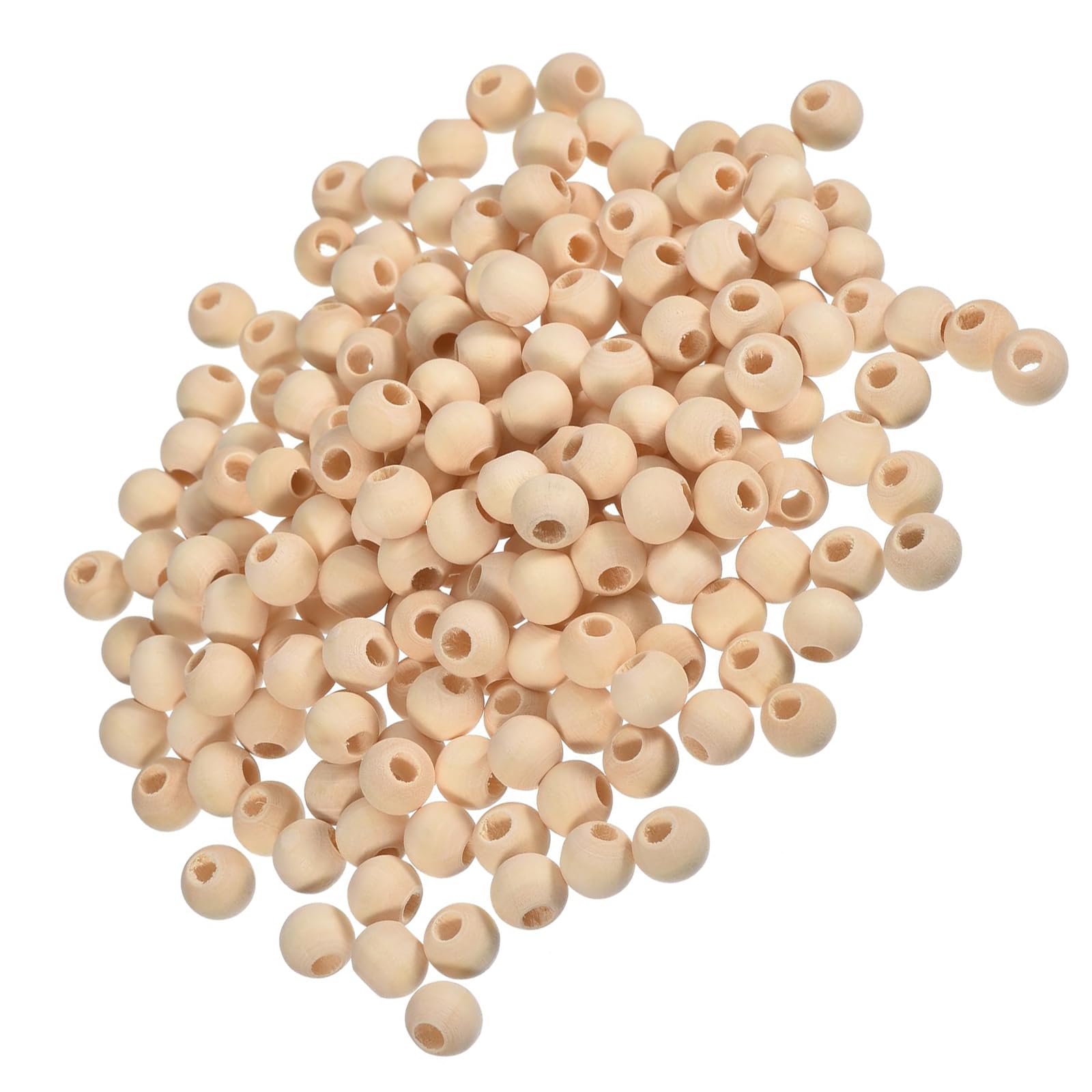 Unifizz 200Pcs 10mm Natural Round Wooden Beads with 3mm Holes, Unfinished Smooth Wood Spacer Beads for DIY Crafts, Jewellery Making, Home Decor & Party Decoration