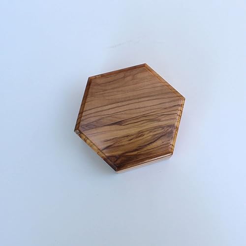 Miniatura 9 de Joyero grande de madera de olivo, caja de joyería hecha a mano, caja de regalo de madera tallada a mano en la Tierra Santa Jerusalén, regalo de
