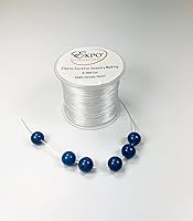 Vista 2 de Expo International Cordón elástico de 0.028 in de ancho para hacer joyas, versátil, rollo / carrete de 164.0 ft, color blanco