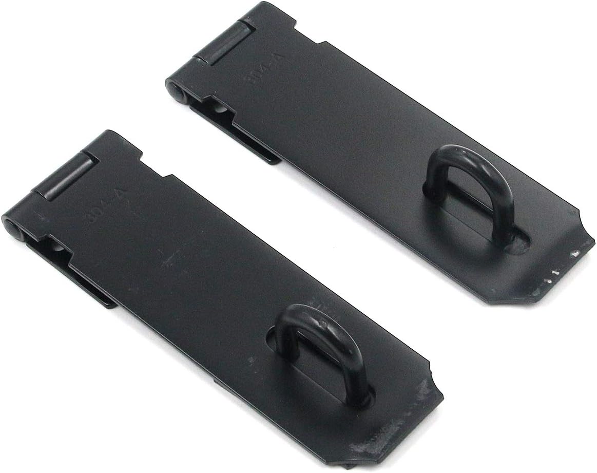Door Hasp Latch Lock Mcredy Hasp Padlock 5 inch Hasp Safety Lock 90 Degree Black 201 Stainless Steel 2 Pcs - - 