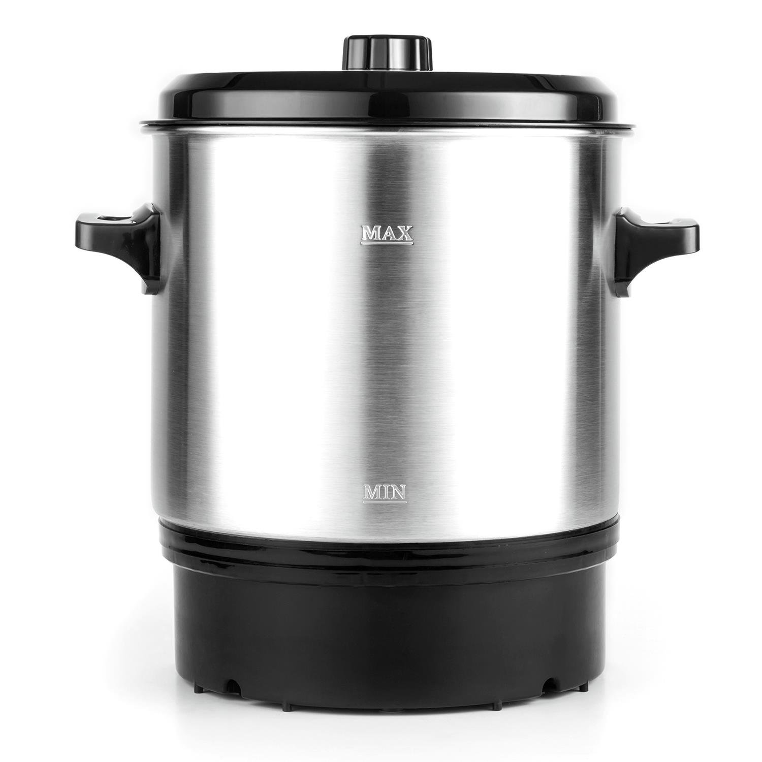 Klarstein Biggie - apparecchio infusore, pentola da sciroppo, pentola da conserva, apparecchio per il vin brulé, elettrico, Capacità: 27 l, 2 w, manici termicamente isolati, argento