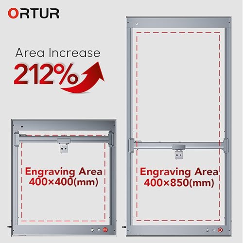 Miniatura 3 de Ortur Kit de expansión de área de grabador láser, kit de extensión para cortador láser láser serie Master 3, área de grabado se expande a 15.74 x
