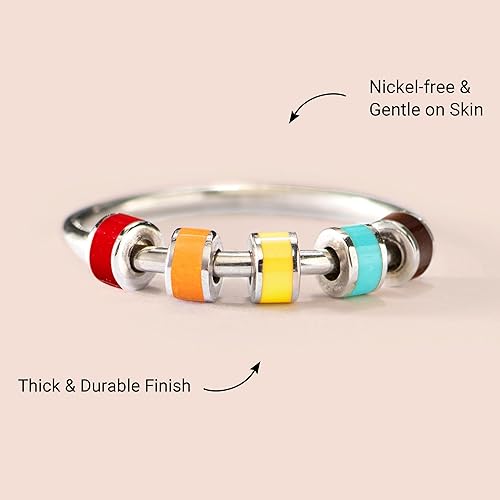 Miniatura 3 de STORYJEWELLERY Fidget Ring, Anxiety Rings for Women, Spinner Ring, Silent Spinning Stress Rings, Fidget Jewelry, Womens Gifts