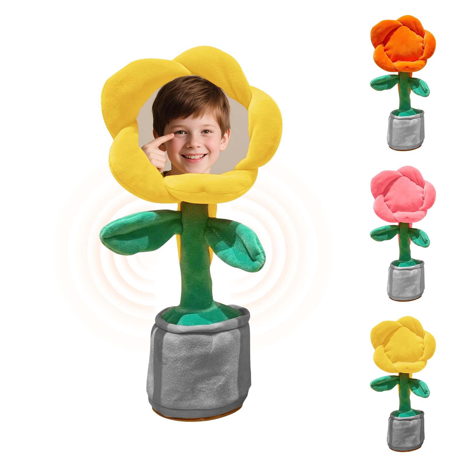 Custom Dancing Flower with Face, Personalised Voice and Face Dancing Flower, Singing Recording Flower with Photo Customization, Birthday Gifts for Kids Adults Teens (Bluetooth (with data cable)) — image 1