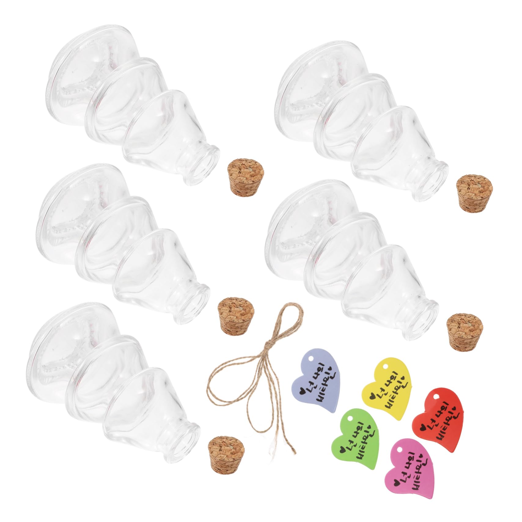 Alipis 5pcs Drifting Bottle Wishing Bottles with Cork Mini Jars Wish Bottles Transparent Jar Wishing Drift Bottle Corked Drift Bottle Drifting Cork Jars Light Post Glass Tree