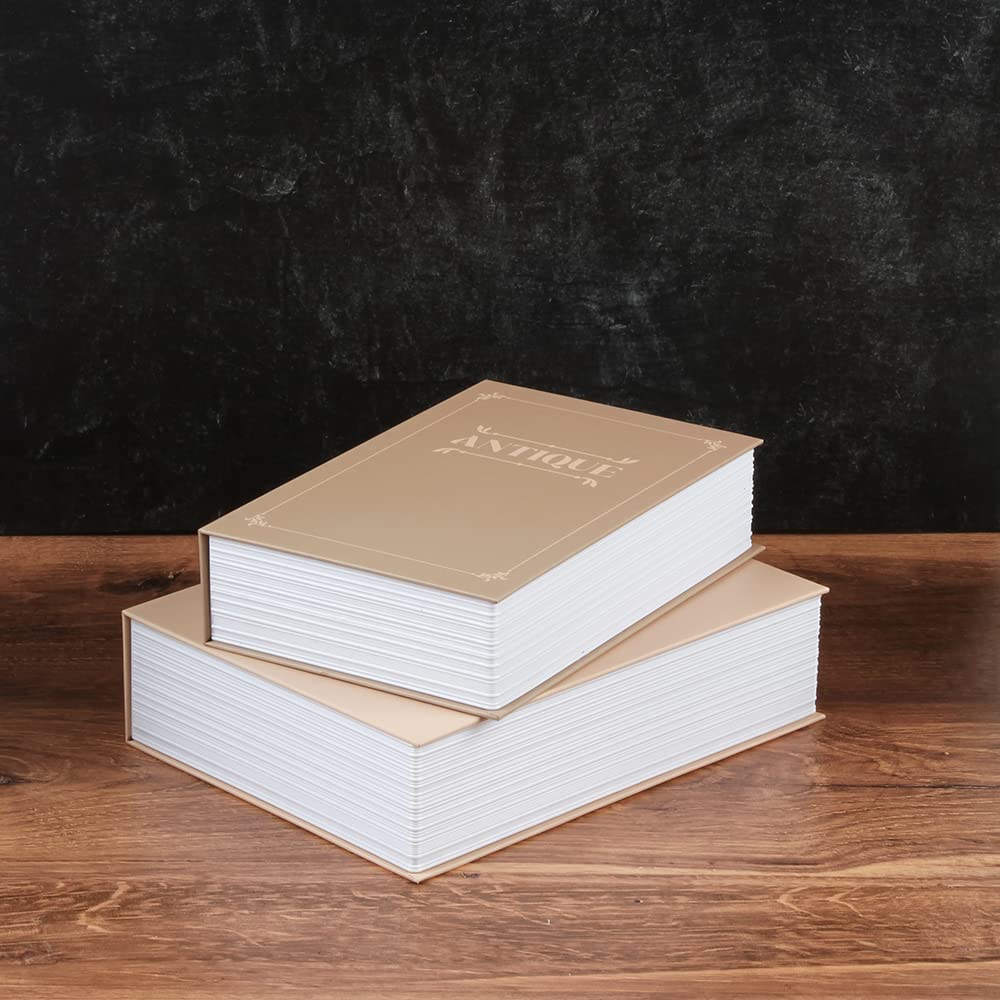 Limitless Hidden Book Safe Metallschlossbox mit 3-stelligem Zahlenschloss, 2er-Pack (Antik/Vintage)