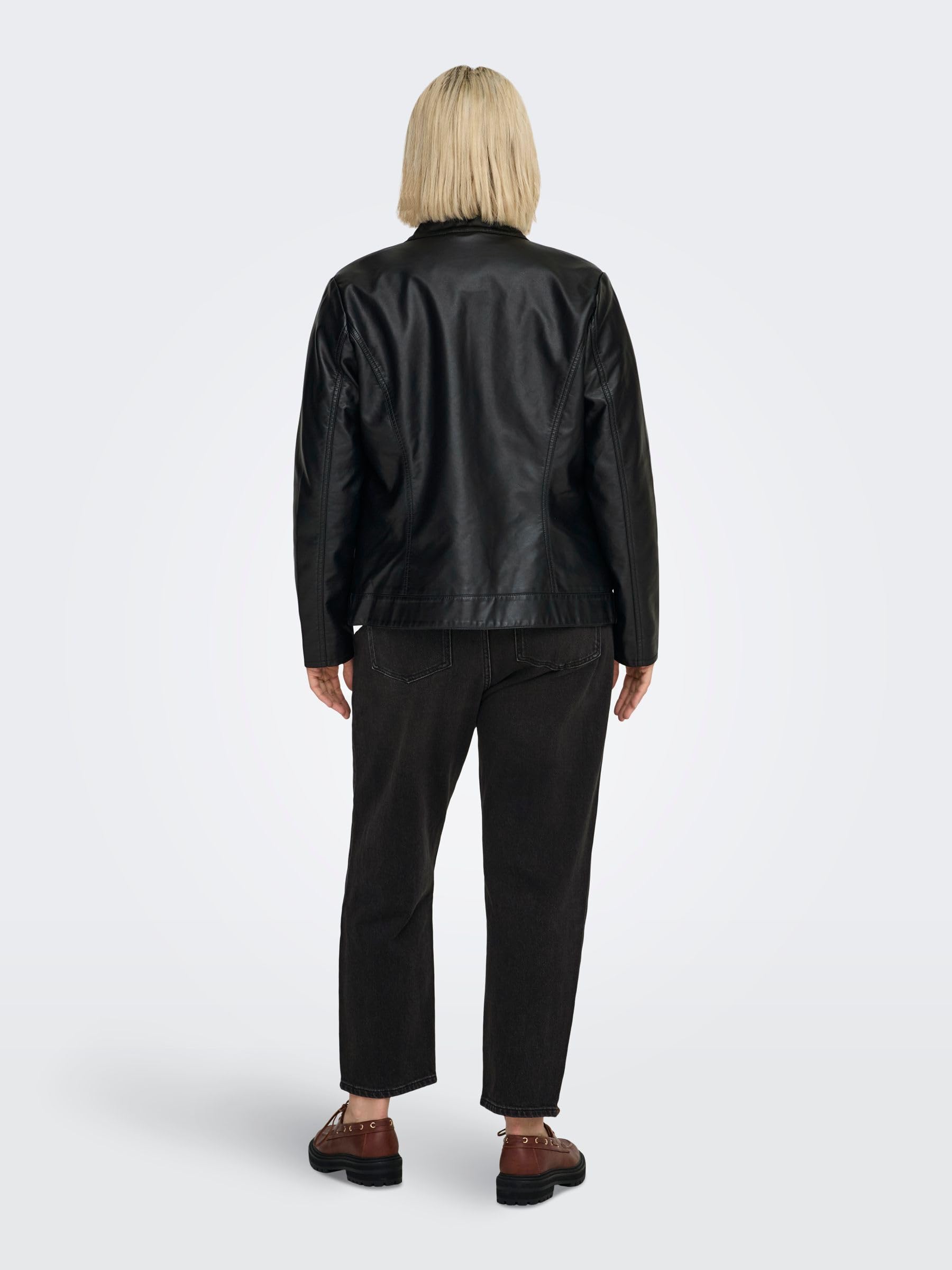 ONLY Carmakoma Carrobber - Chaqueta de piel sintética para mujer, Negro, 44