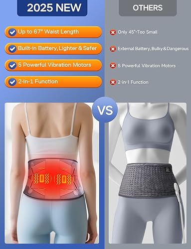 Miniatura 5 de ALLJOY Almohadilla térmica inalámbrica de 67 pulgadas para aliviar el dolor de espalda, elegible por la FSA, regalos de Navidad para mujeres,