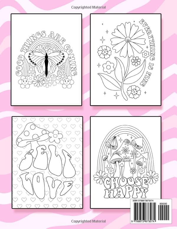 Preppy Things Coloring Book: Preppy Coloring Book with Preppy Aesthetic Retro Art Coloring Book for Teens, Kids and Adults Cute Preppy Stuff image 3