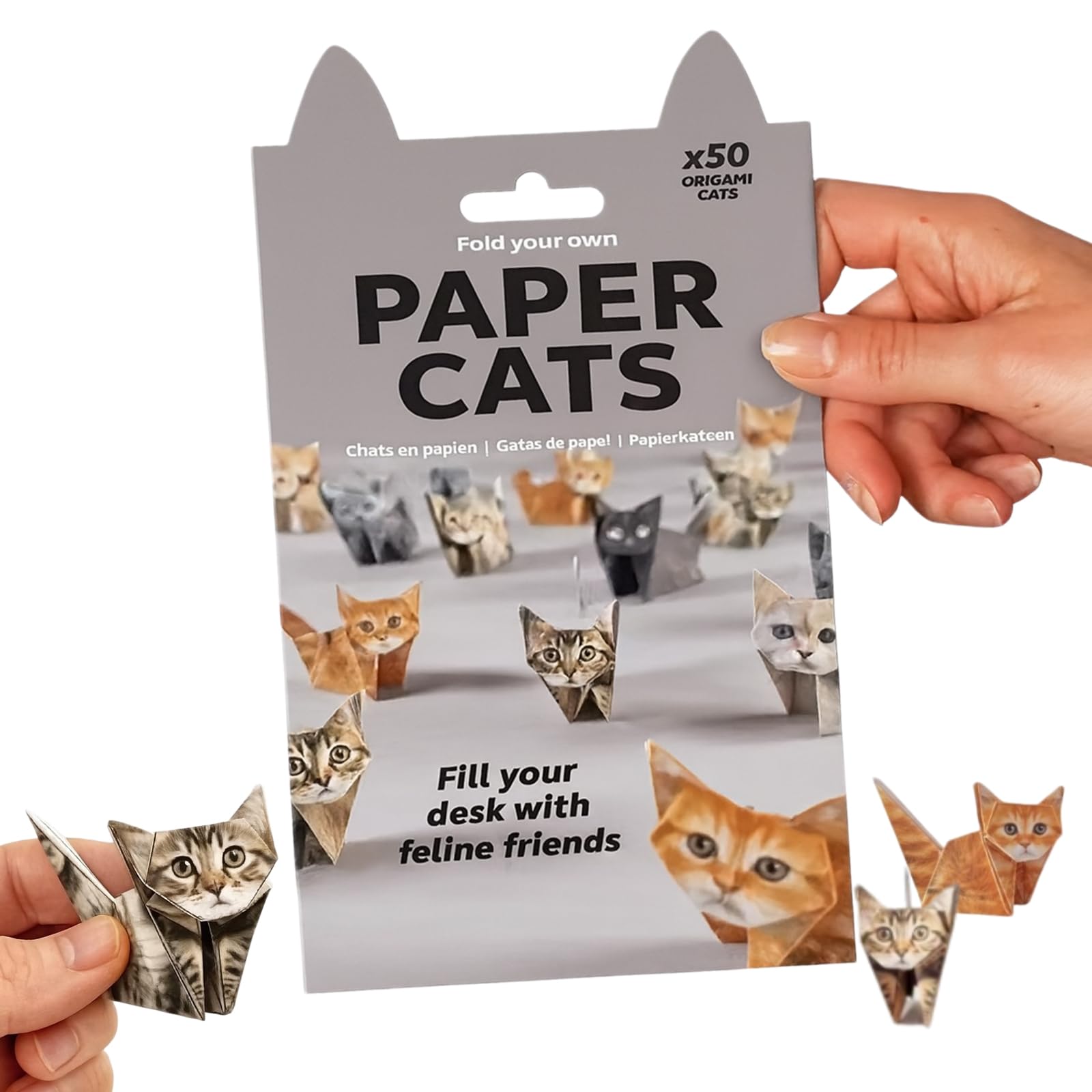 CloudWei SmartSelect 50 Sheets Origami Kit Paper Cats DIY Origami Paper to Fold Cute Cat Figures,Fun Craft Activity for Adults & Kids, Desk Decoration & Gift for Cat Lovers