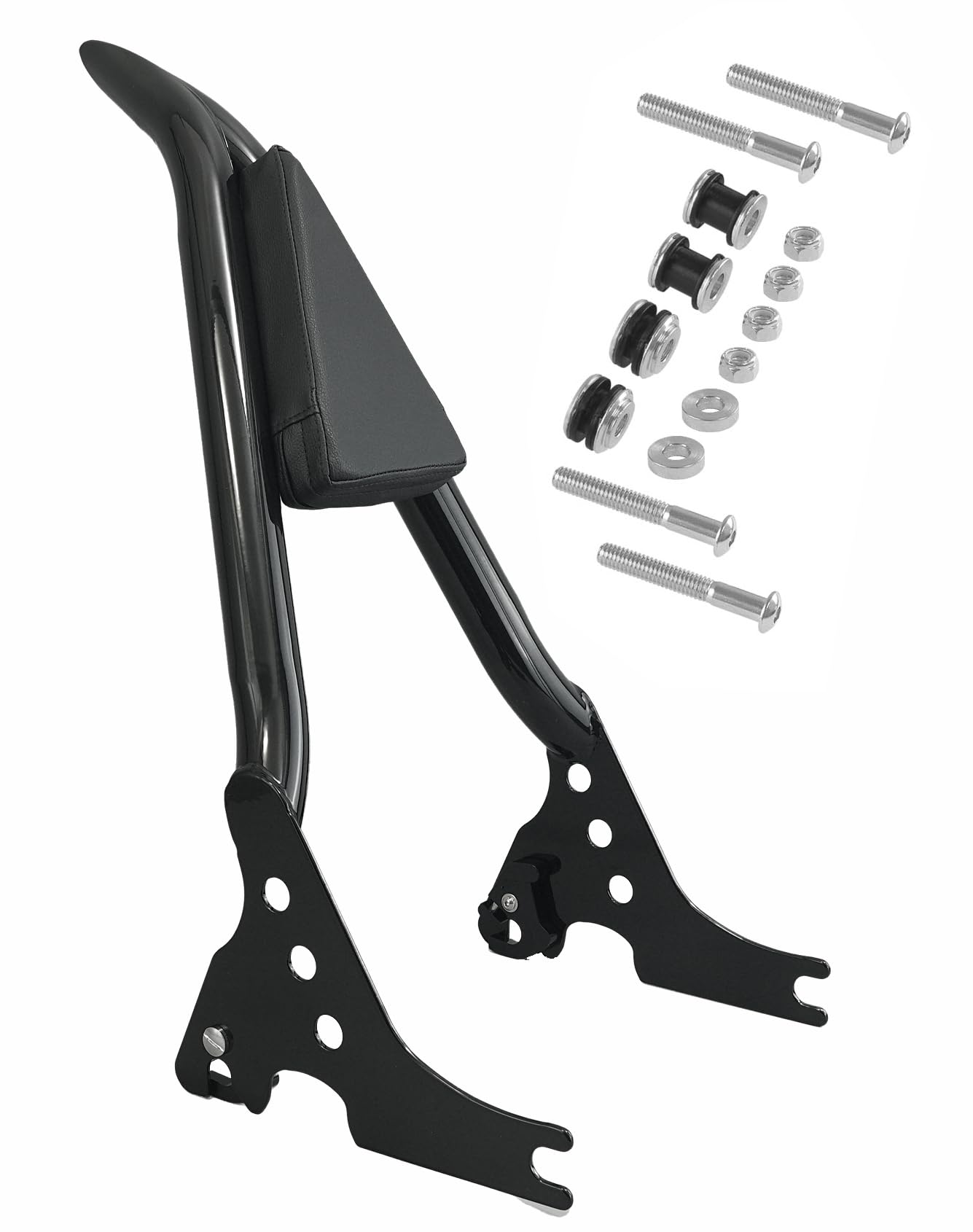 Motorcycle Detachable Sissy Bar Passenger Backrest fit for Harley Davidson Sportster XL 883 1200 2004-2023 (04-Black)