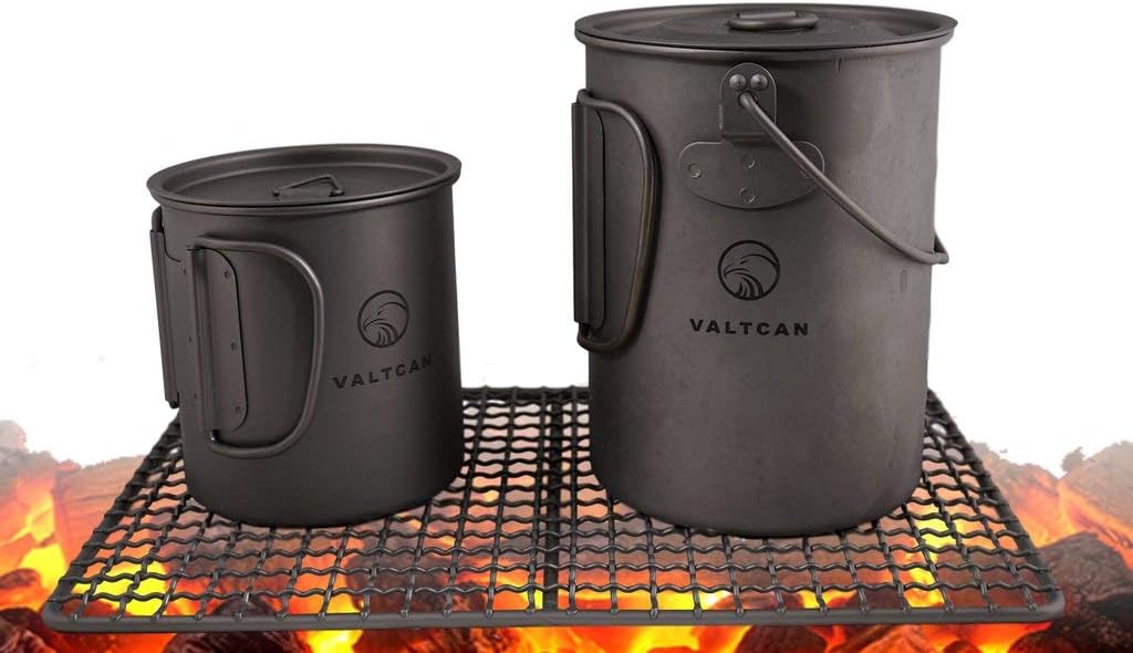Valtcan 900ml Titanium Pot Backpacking Mug : Sports & Outdoors