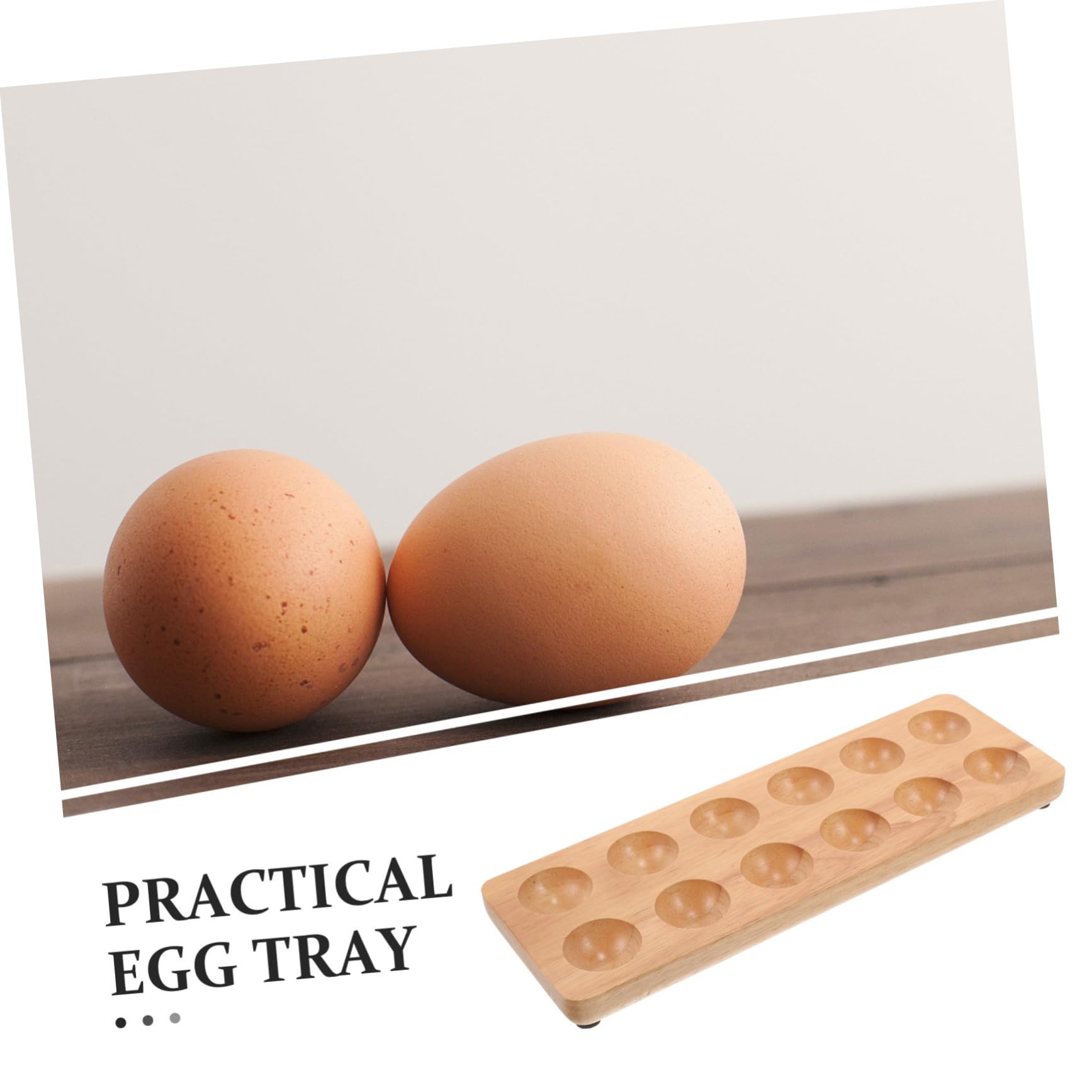 SOIMISS Bandeja de Madera para Huevos Doble Organizador y Almacenamiento Seguro Antirrotura para Cocina y Nevera