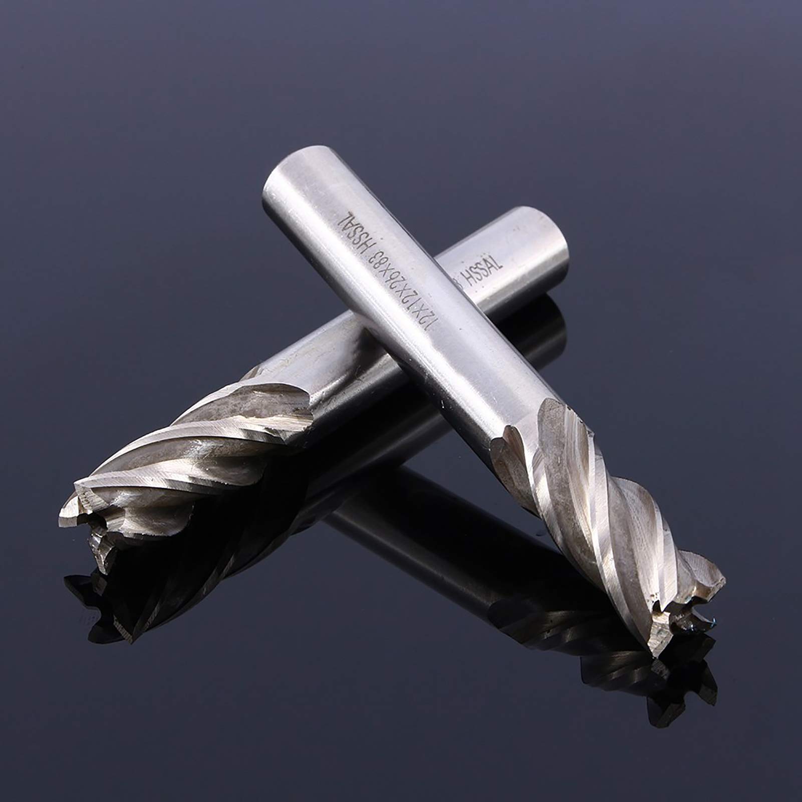 Yosoo Health Gear Frez trzpieniowy HSS 12 mm z 4 ostrzami, wiertło z chwytem prostym do frezowania metalu, narzędzie do szybkiego cięcia CNC, frezarki, wiertarki