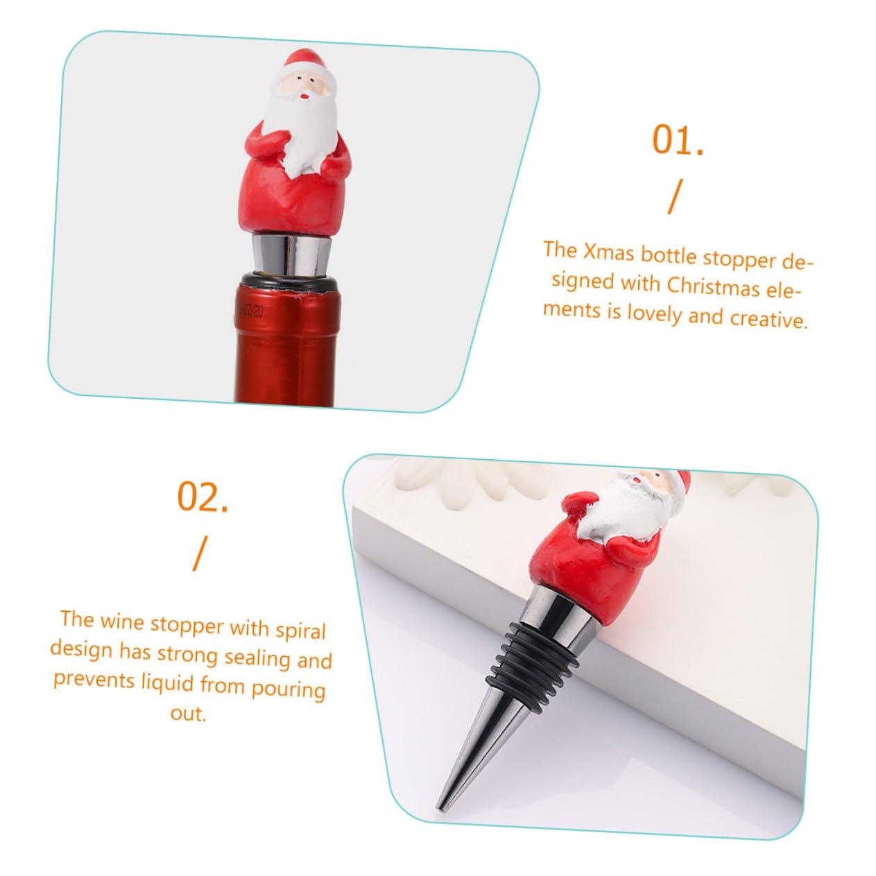 VALICLUD 9 Piezas Tapones para Botellas de Vino con Diseño Navideño Decorativas para Sellar y Conservar Vino Regalo para Fiestas y Reuniones