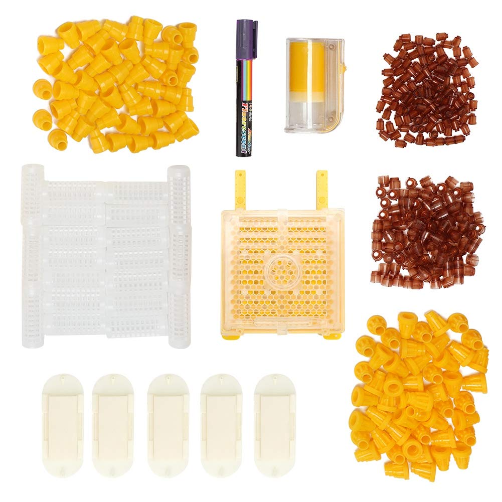 Kit di allevamento di Mtlavishness per l'apicoltura Set di plastica per l'allevamento di api con e la bottiglia di marcatura Robusti accessori per strumenti di apicoltore per la