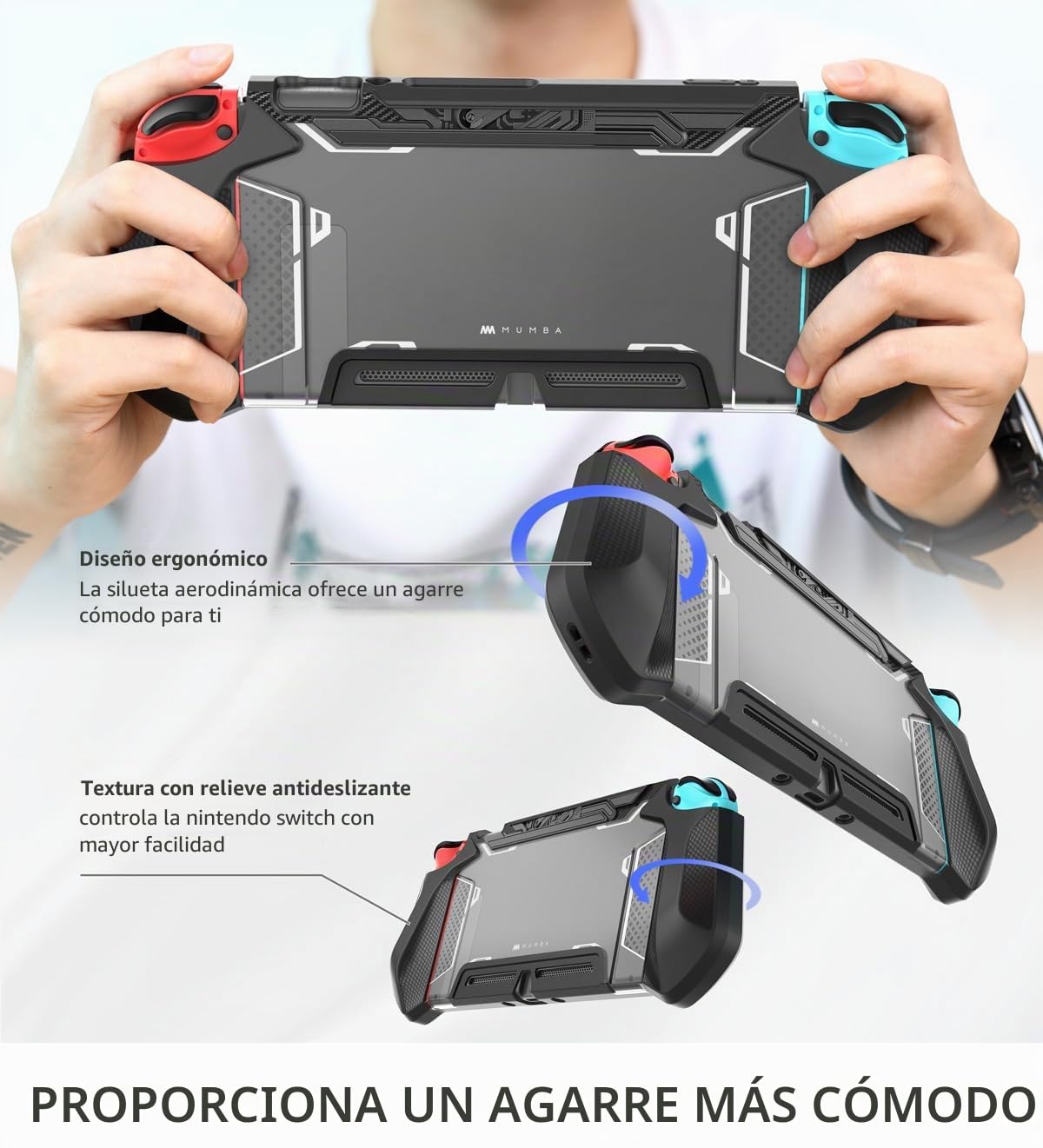 Mumba Funda para Nintendo Switch Cubierta Protectora de Agarre de TPU Accesorio [Serie Blade] Compatible con Consola Nintendo Switch y Controlador Joy-con