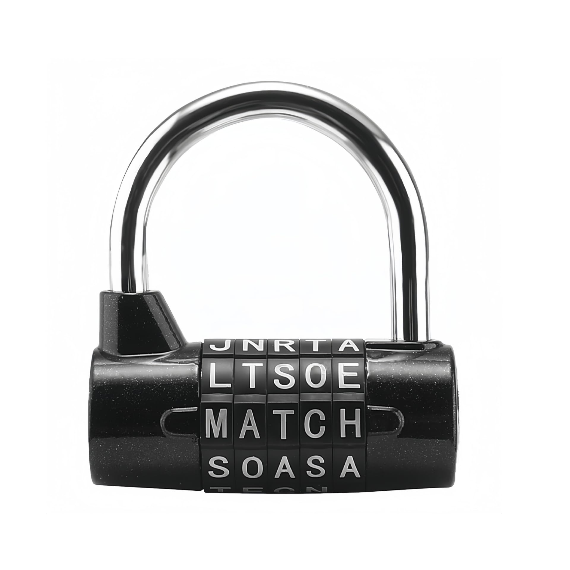 Hqts Black Combination Padlock 5 Letters Password Sturdy Security Padlock Dial Locker