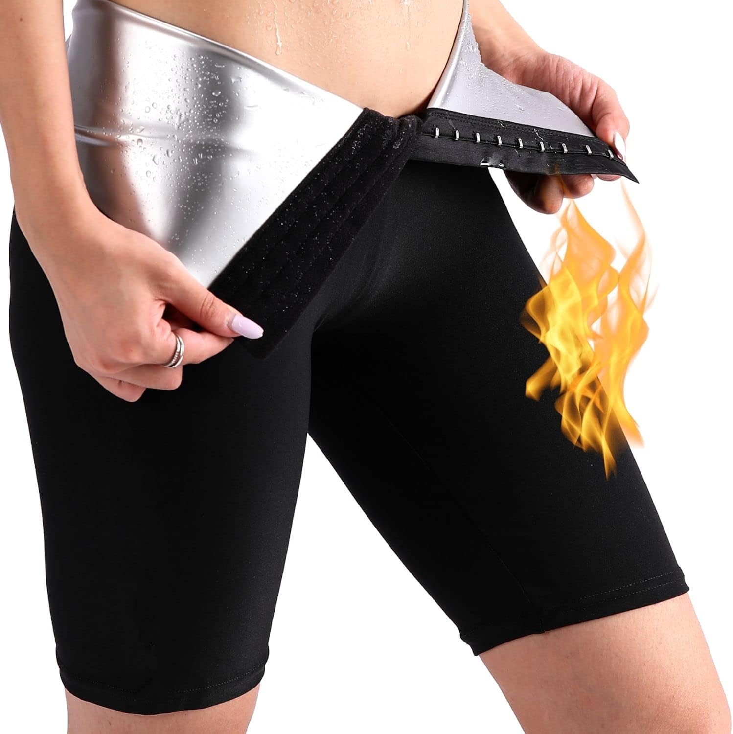 Sauna Sweat Shapewear Shorts Pants Thigh Workout Suit Waist Trainer Weight Loss Sweatsuit Exercise Fitness Women