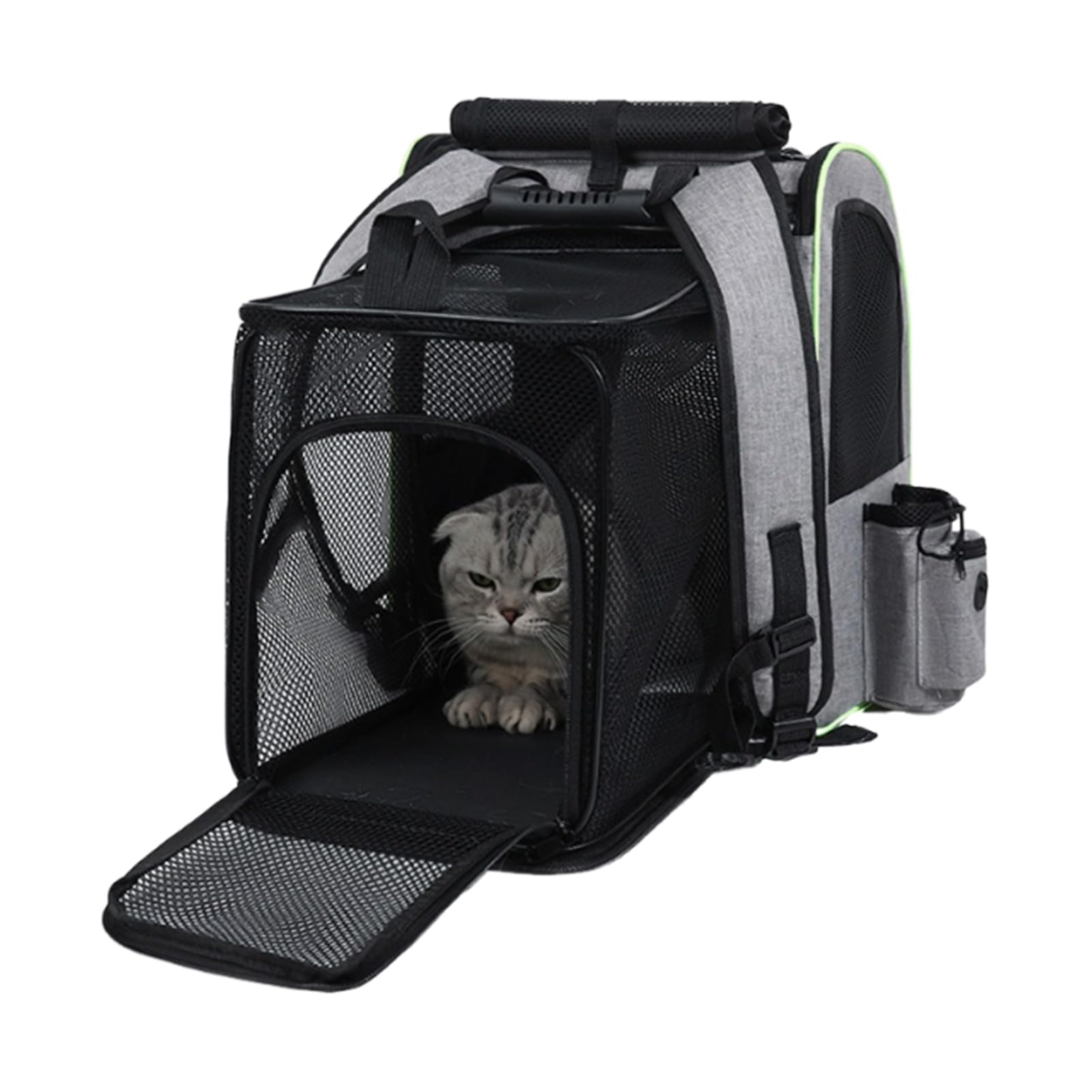 Sac À Dos Harnais Extensible pour Chat Sac De Transport pour Chats | Pliable Respirant Extensible Pour Animaux De Compagnie Pour Camping Voiture Plein Air Randonnée Et Vélo