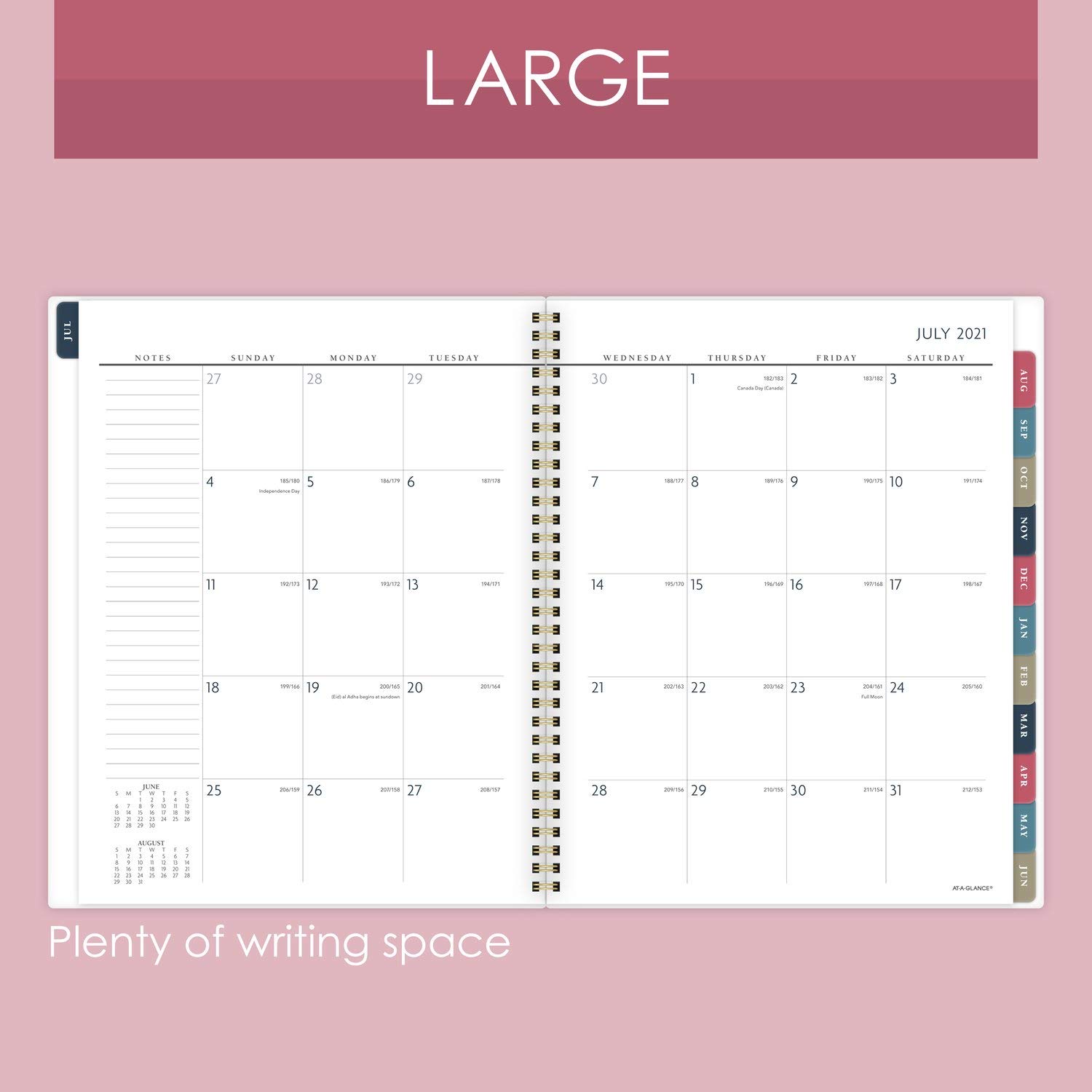 At-A-Glance Agenda accademica 2021-2022, agenda settimanale e mensile, 21 x 28 cm, grande, per scuola, insegnanti, studenti, badge floreale (1535F-905A)