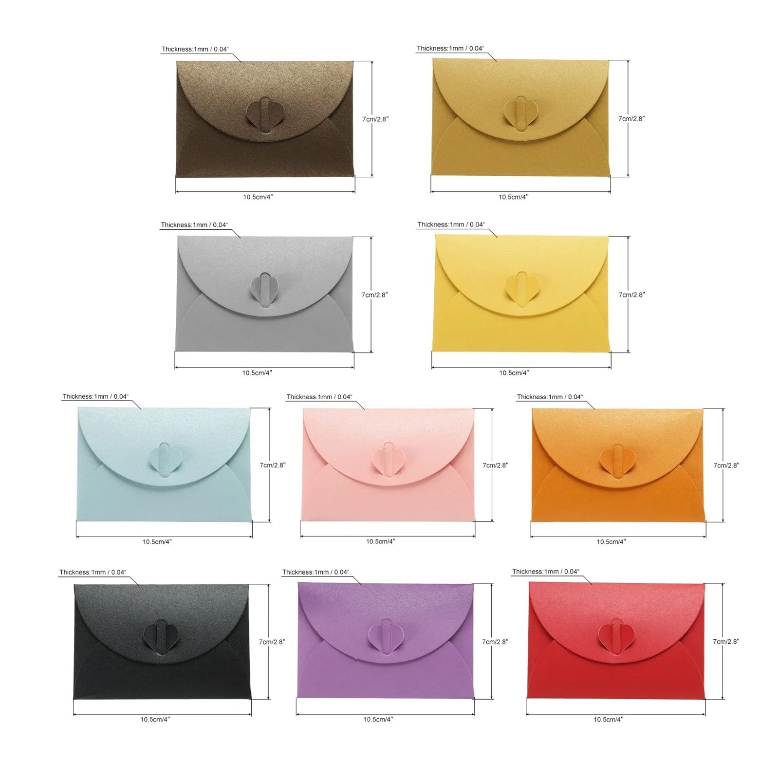 25 mini enveloppes colorées Pour Invitations