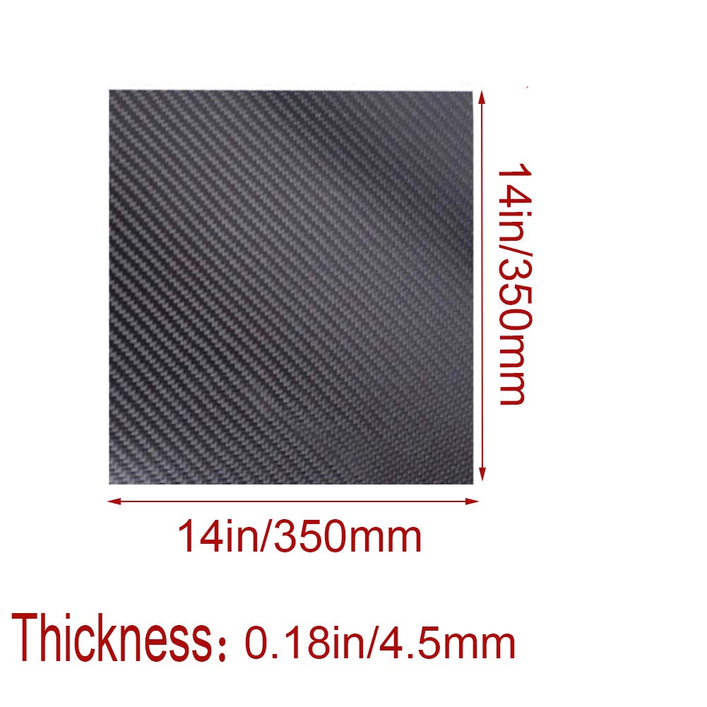 Karbon, Kohlefaserplatten, Plattenbrett, 3K-Platte, starres Laminat, Roboter, schneidbar, Twill, matt, 350 mm x 350 mm, Dicke 8 mm(Thickness4.5mm)