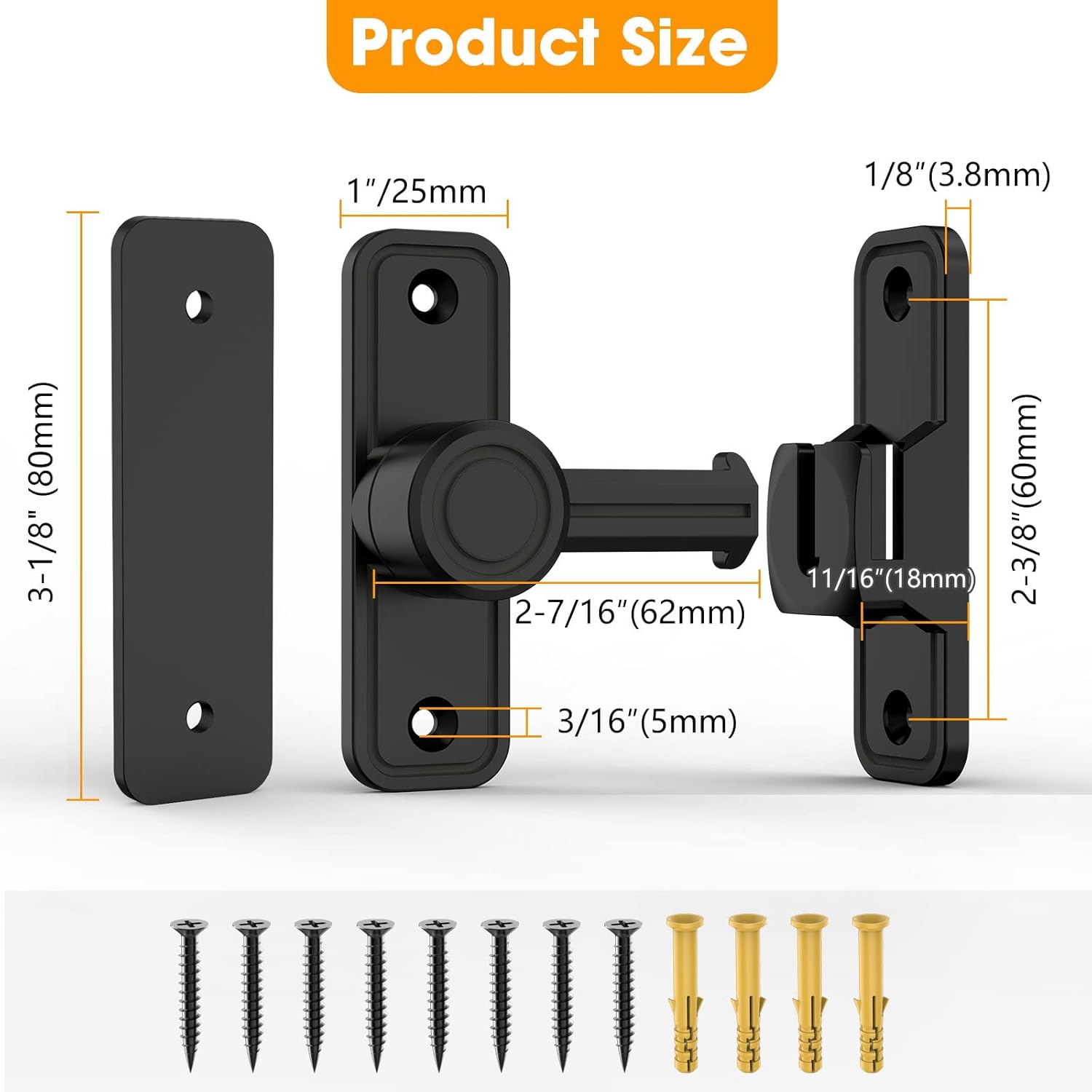 Buy Sliding Barn Door Lock Hardware, 90 Degree Locks for Barn Doors