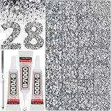 36000Pcs Silver Clear Rhinestones Gems for Bedazzling, Bedazzler Kit with Crystals Rinestones Flatback Bedazzled for Crafting Crafts Clothes Clothing Fabric, Resin Stones Diamond 2-6MM and b7000 Glue