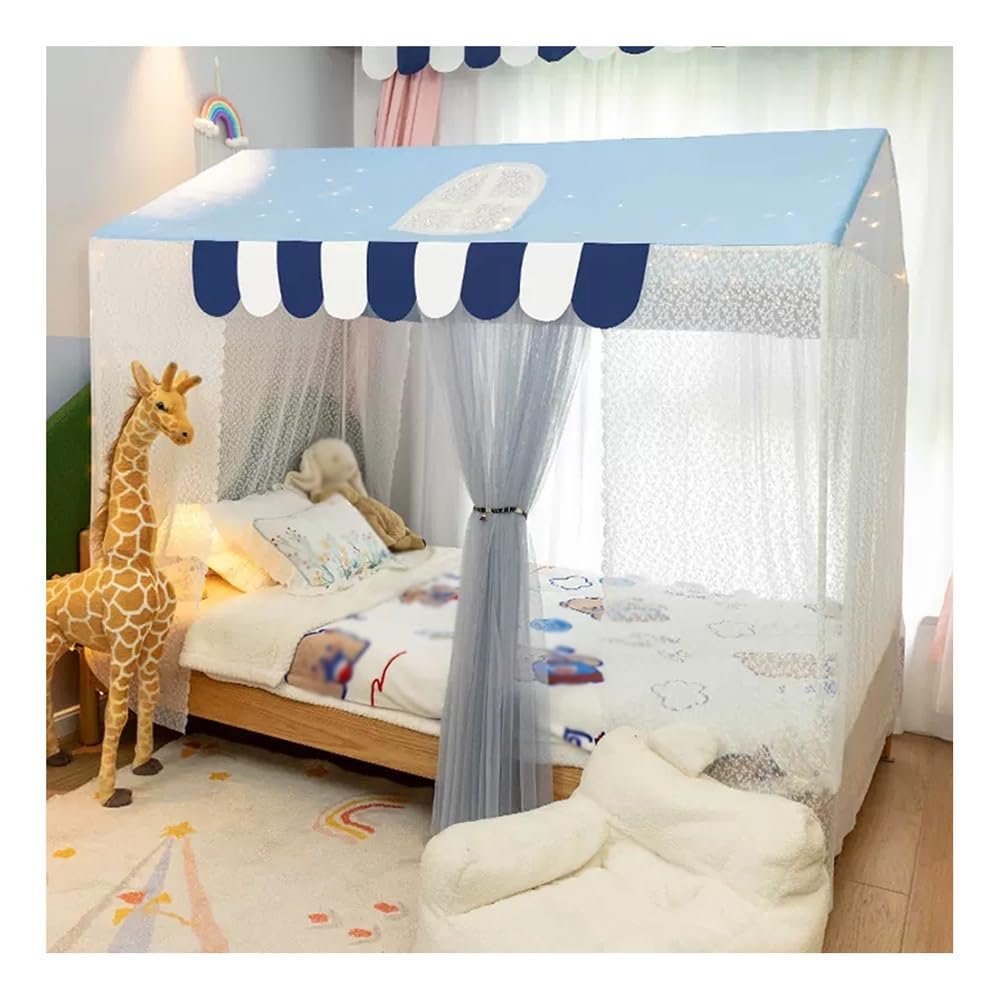 GJMSSMY bed tent，Mosquito Net Canopy for Bedroom Bed with Metal Bracket - Girl Princess Room Castle Decorative Curtain, Easy Install