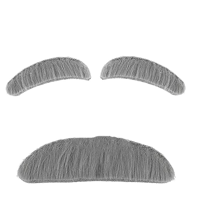 Buy Old Man Costume For Kids Boys, Stickon Mustache & Eyebrows 100th