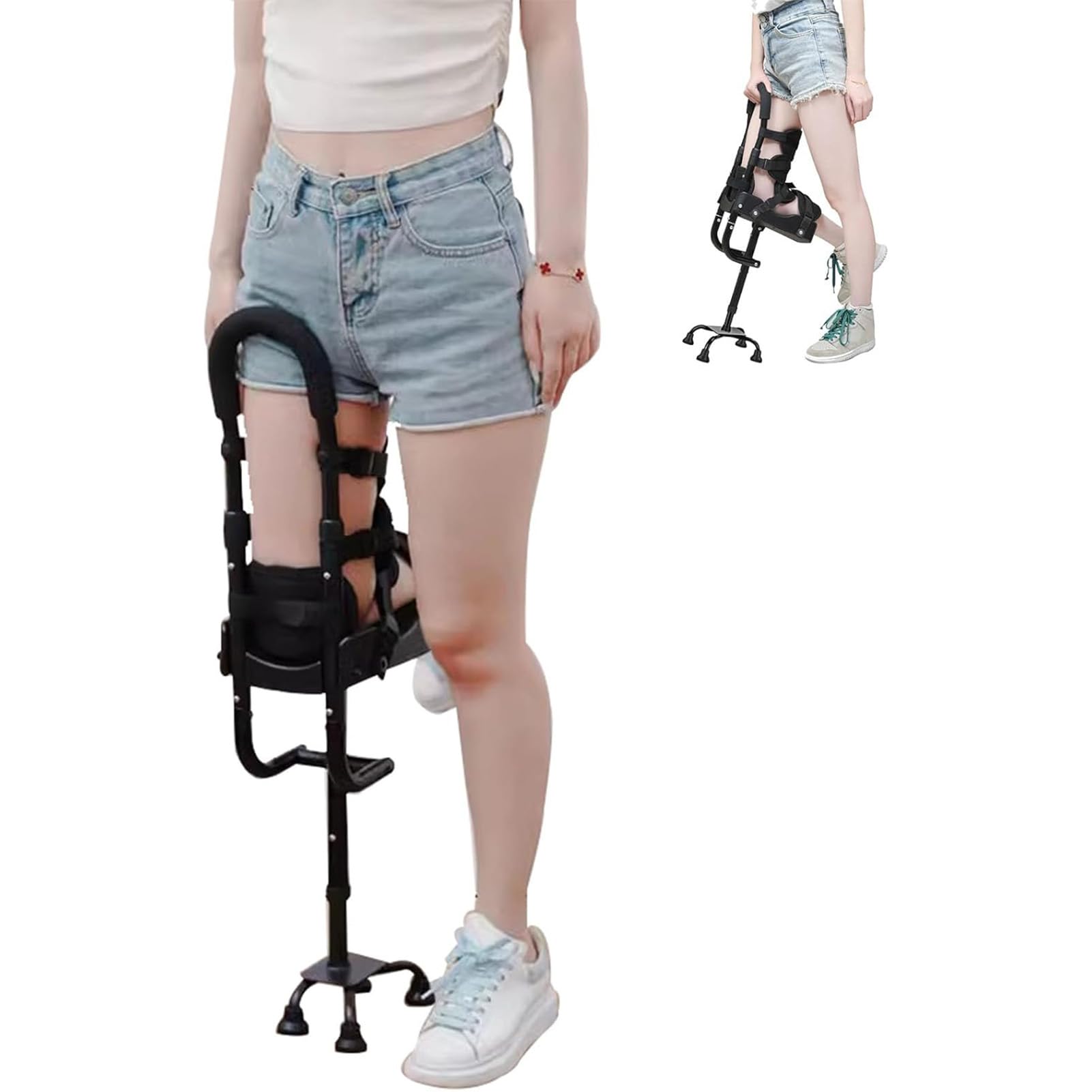 Muleta Manos Libres, muleta de Rodilla sin Dolor, muleta de Rodilla Ligera y Antideslizante para Caminar, muleta para Caminar para Hombres y Mujeres