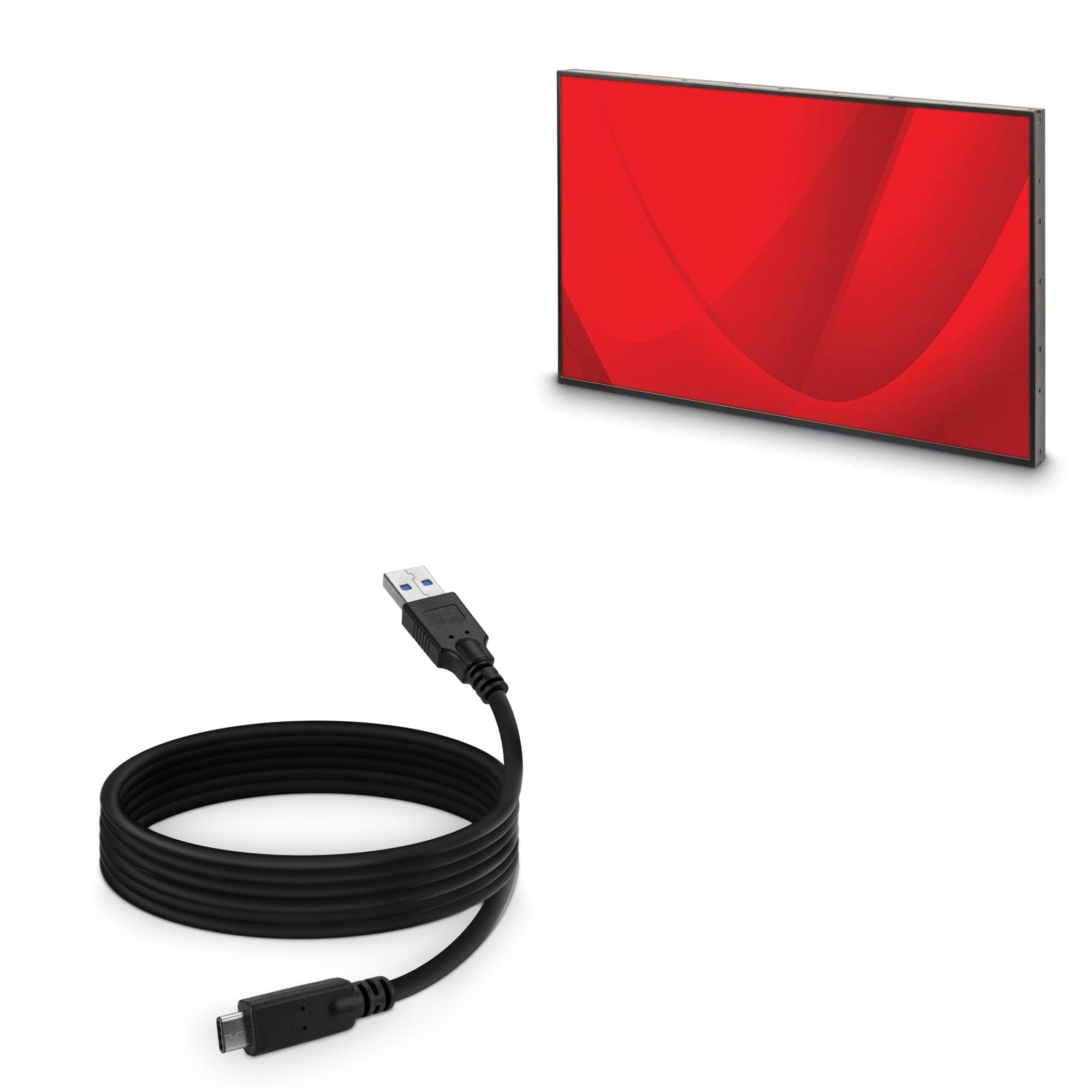BoxWave Cable Compatible with UVP Digital Signage Commercial LCD Display M22SB2 (22 in) - DirectSync - USB 3.0 A to USB 3.1 Type C, USB C Charge and Sync Cable - 6ft - Black