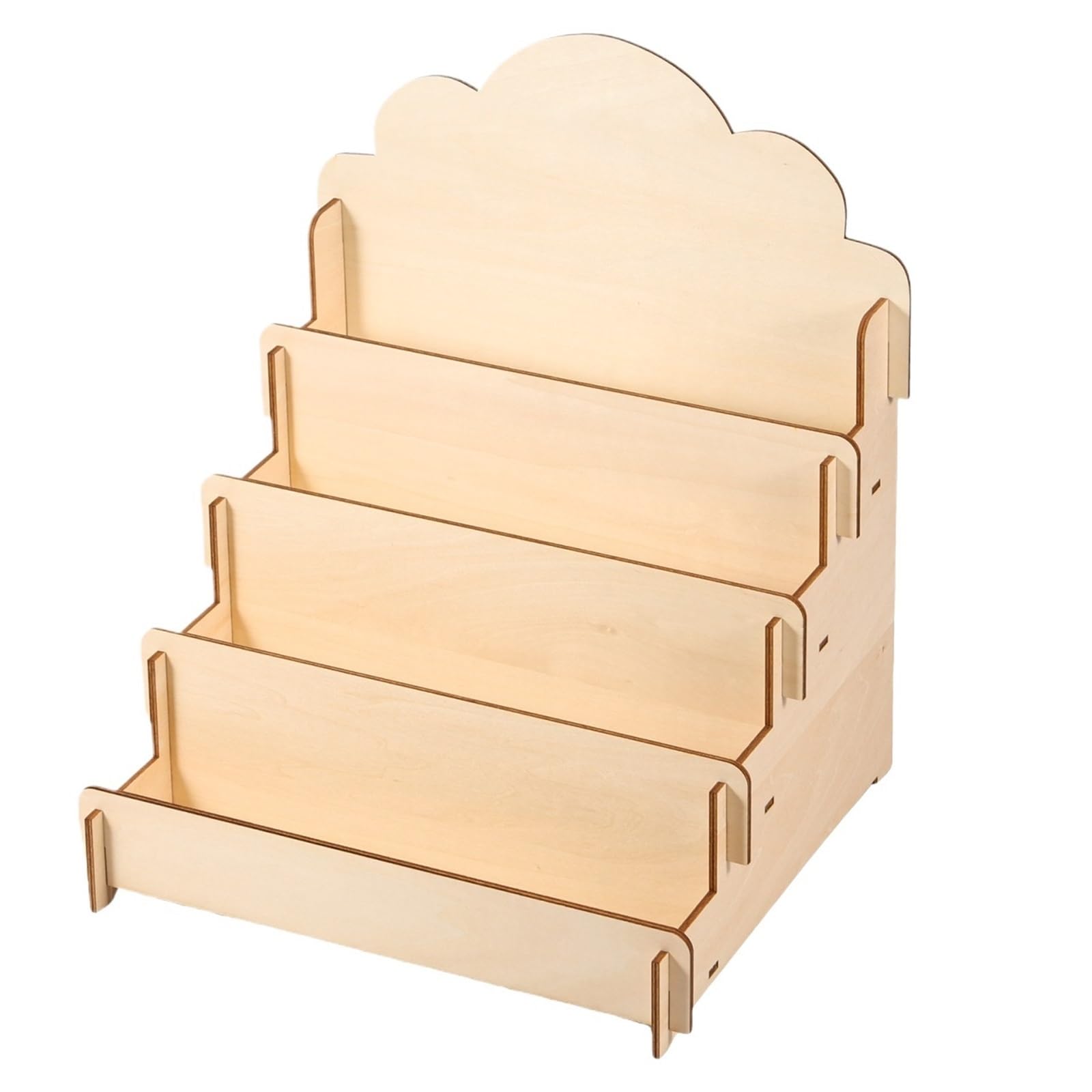 Huwoyg One Color 4 Tier Card Display Holder Envelope Stand Table Wooden Organizer For Postcard Brochure Photos Multi-Func Easel For Cards