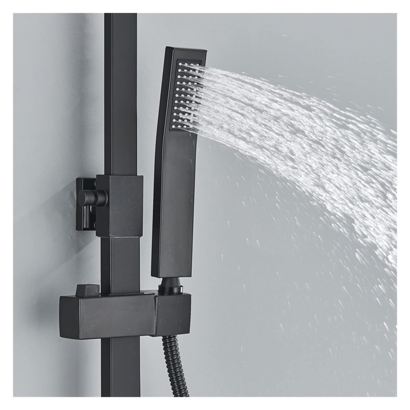 Rubinetti Doccia termostatici Neri Schermo Display Digitale Miscelatore Caldo Freddo Sistemi Vasca Soffione Doccia a Pioggia con Rubinetto Bidet(Chrome C1-2)