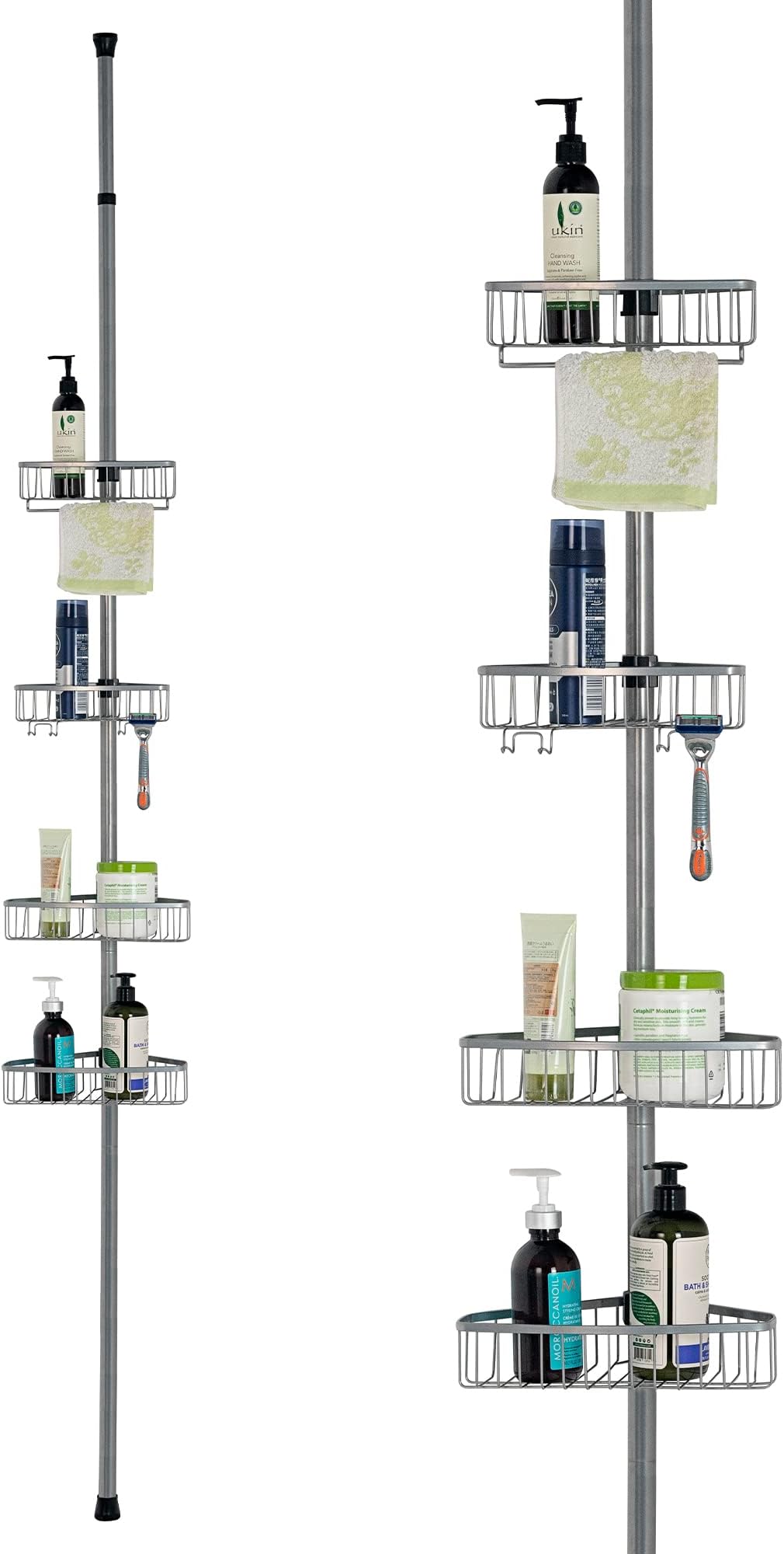 mDesign Shower Shelf Practical Corner Shower Caddy in Metal and