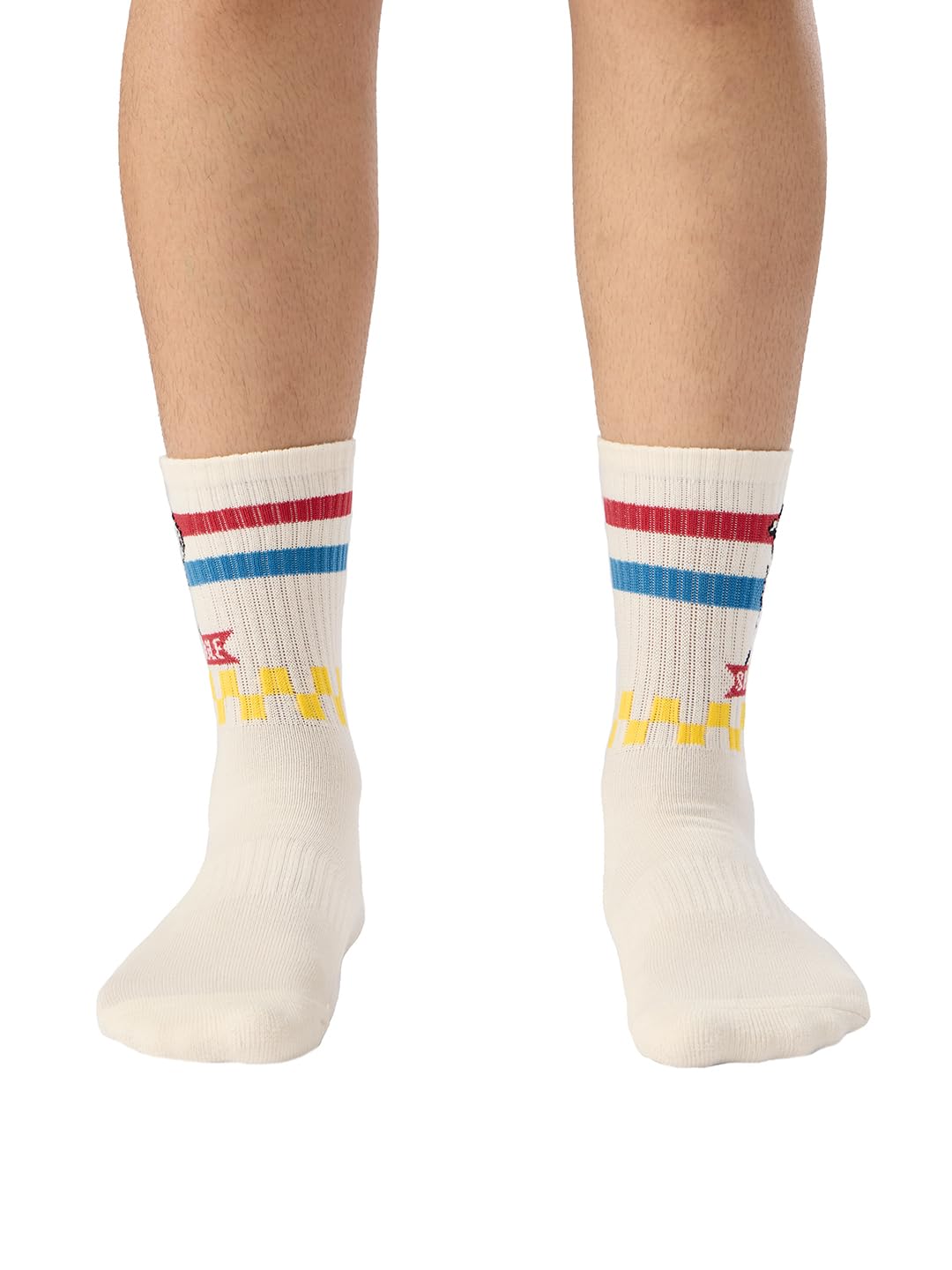 the souled store Peanuts: Snoopy Men and Boys Off White Printed Casual Cotton Blend Ankle Length Socks-picture-10
