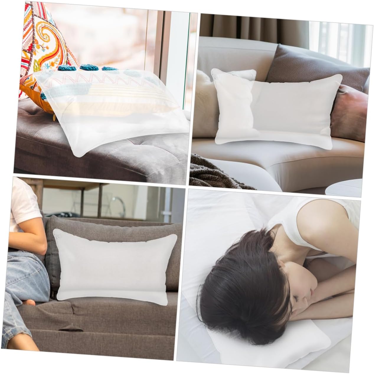 Inflatable Pillow Insert for Camping and Travel Portable Water Resistant Cushion Foldable Long Cushion for Sofa and Outdoor Use