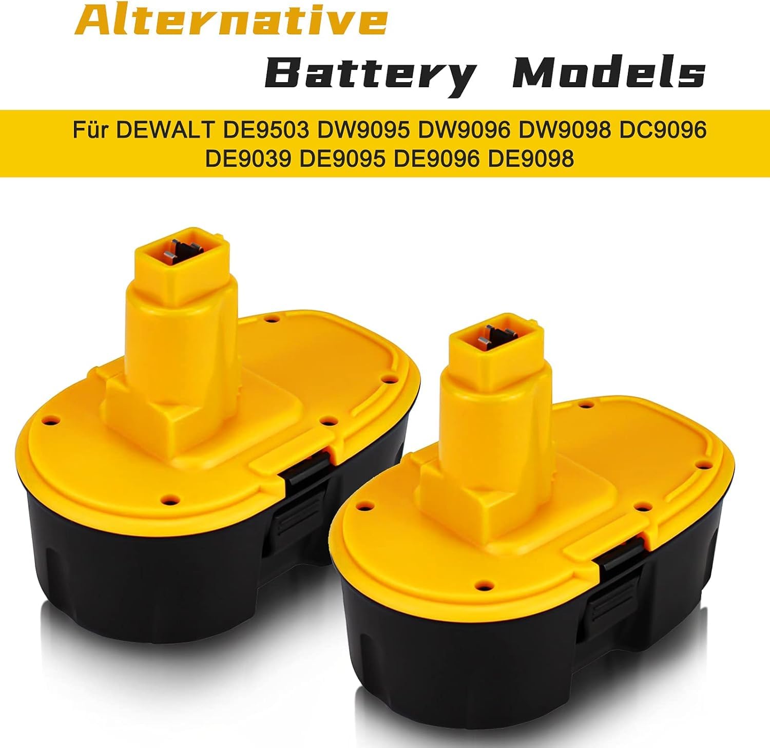 2X Exemoro 18V 4.5Ah NI-MH batería de Repuesto Herramienta batería para Dewalt DC9096 DE9039 DE9095 DE9096 DE9098 DE9503 DW9095 DW9096 DW9098 (Rojo)