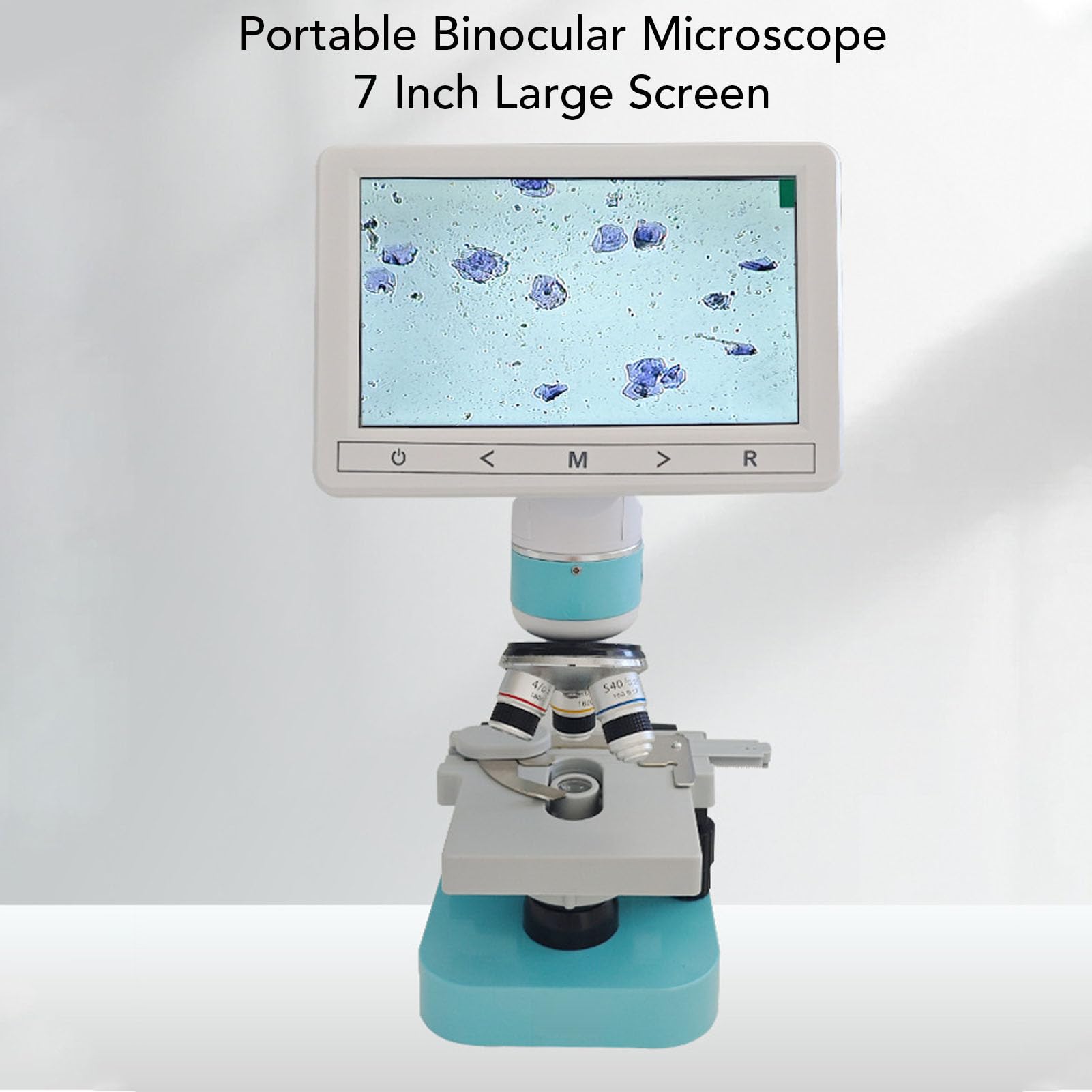 Generic Microscopio Binocular para Mascotas Microscopio Binocular Veterinario de Ovulación Animal Pantalla de 7 Pulgadas 4X 10x 40x Objetivos Acromáticos Luz LED para