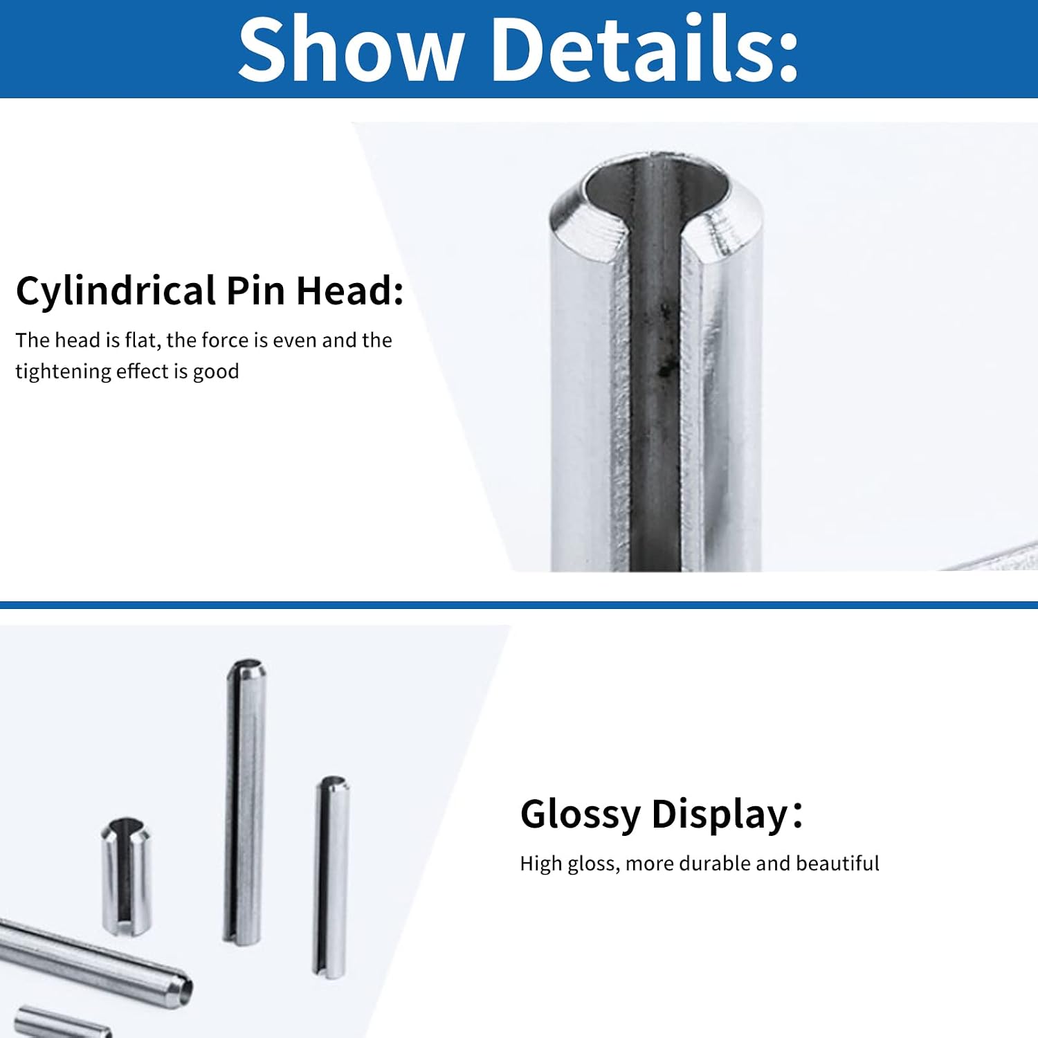 Slotted Spring Pins, 280-Piece M1.5-M8, 304 Stainless Steel