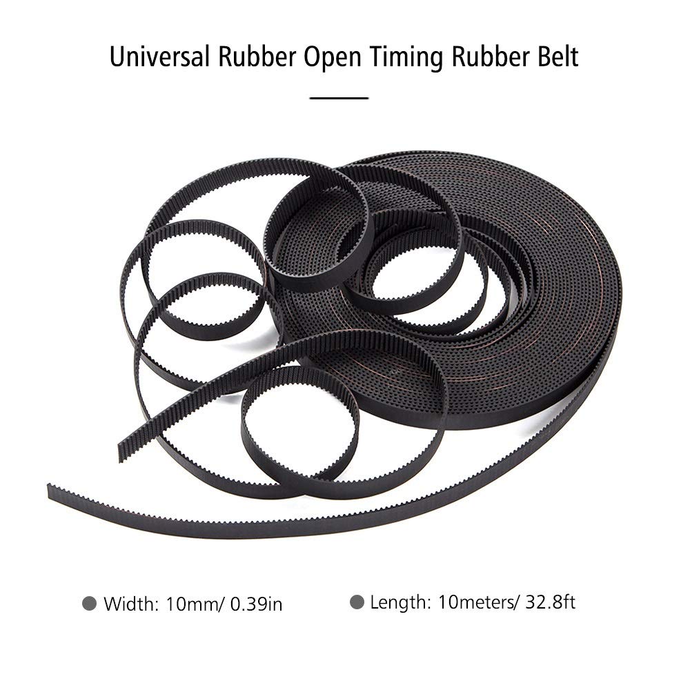 parti della stampante Parti Cinghia di gomma di distribuzione aperta GT2 universale in gomma rinforzata con fibra di vetro 10 mm 5 metri 1 pz per parti di riparazione della stampante 3D (dimensioni: 1