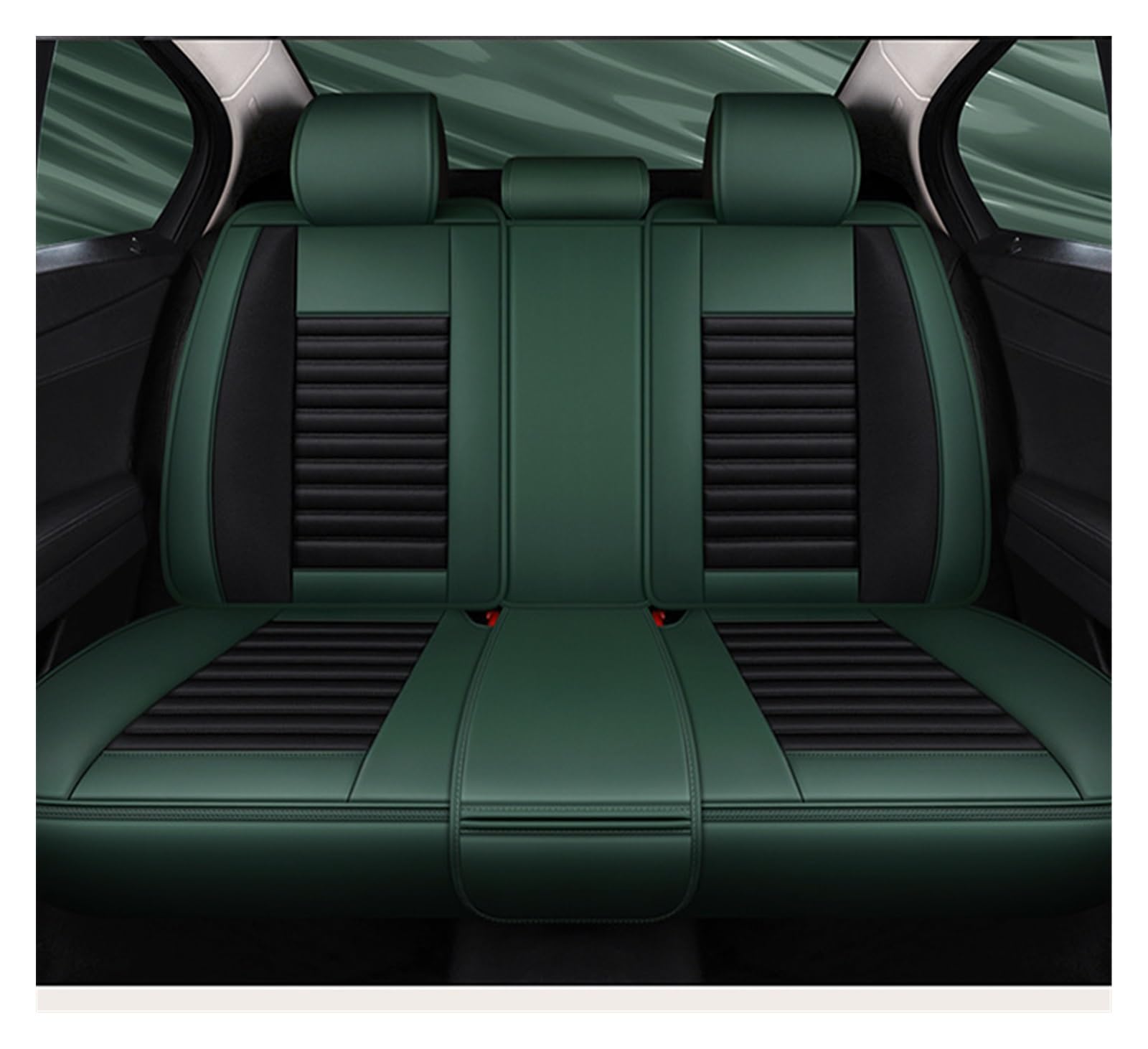Funda Asiento Coche Fundas Para Asientos Coche Para Mitsubishi Todos Los Modelos Para Outlander Para Pajero Para Grandis Para ASX Para Pajero(VERDE NEGRO)