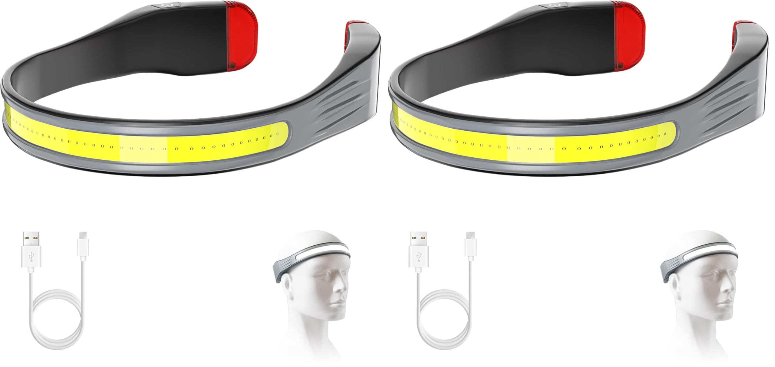 Lampe frontale rechargeable LED contre le manque de visibilité
