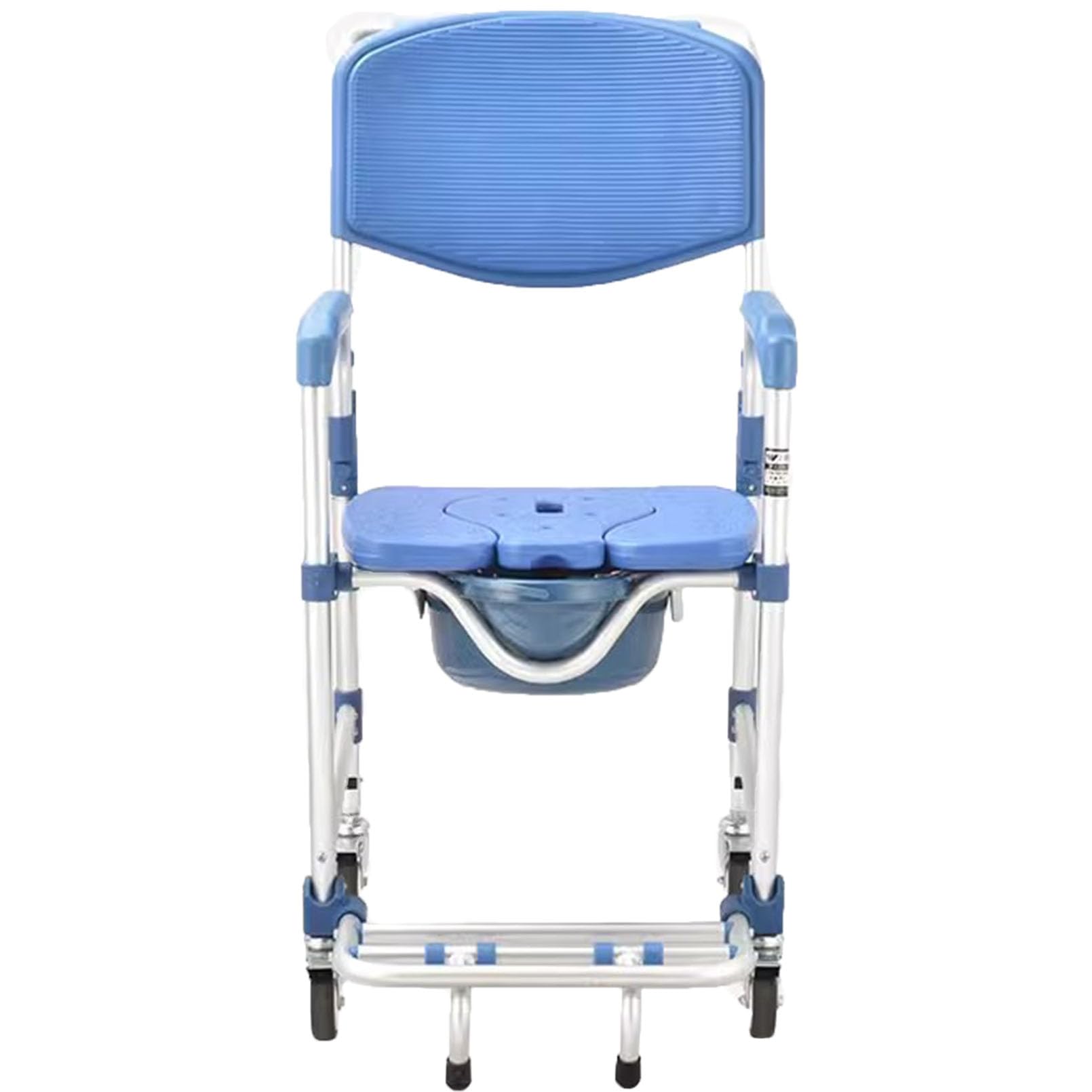 Chaise de toilette en alliage d'aluminium avec accoudoirs rembourrés