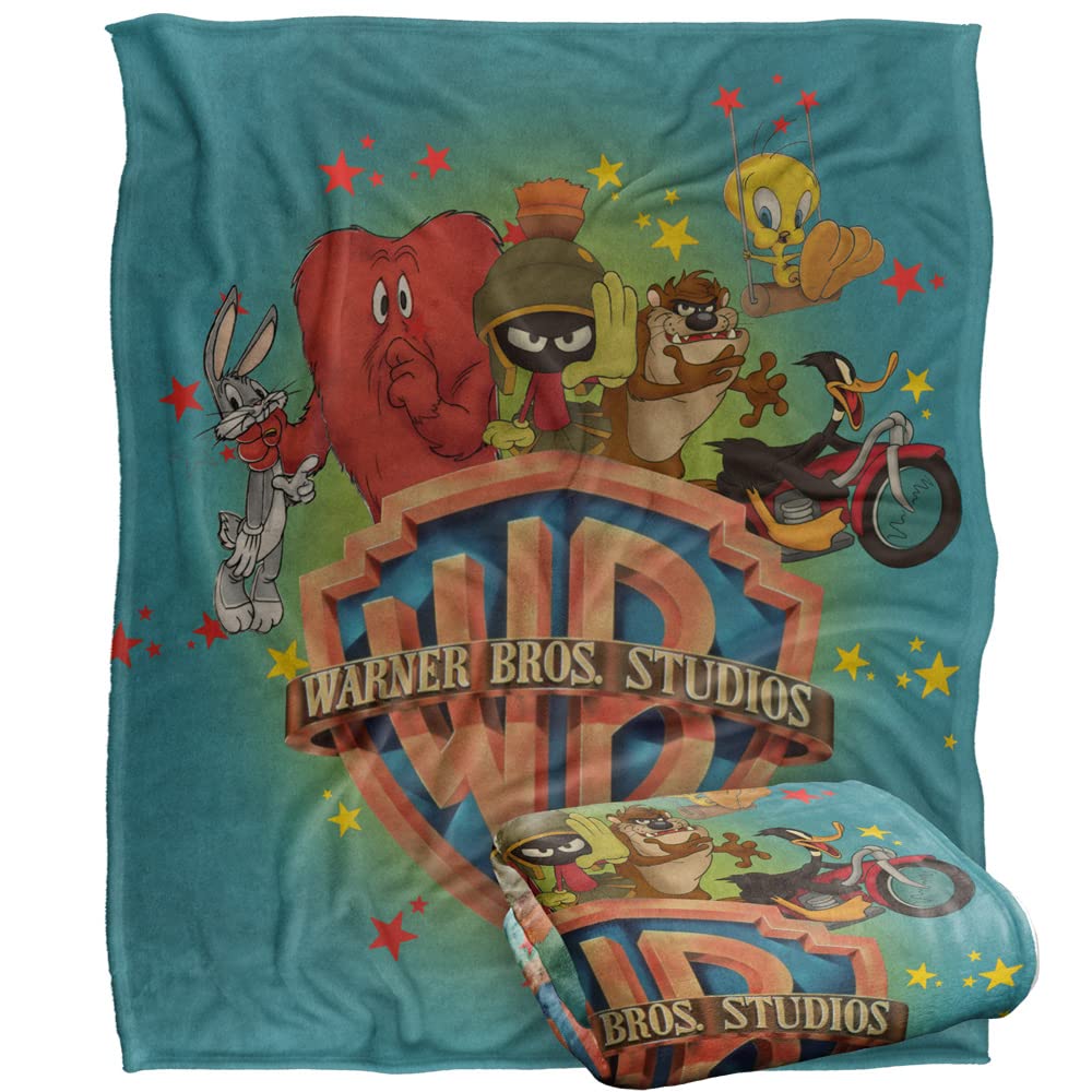 Looney Tunes Throw Blanket - Silky Touch - Super Soft - 152 x 127 cm - White