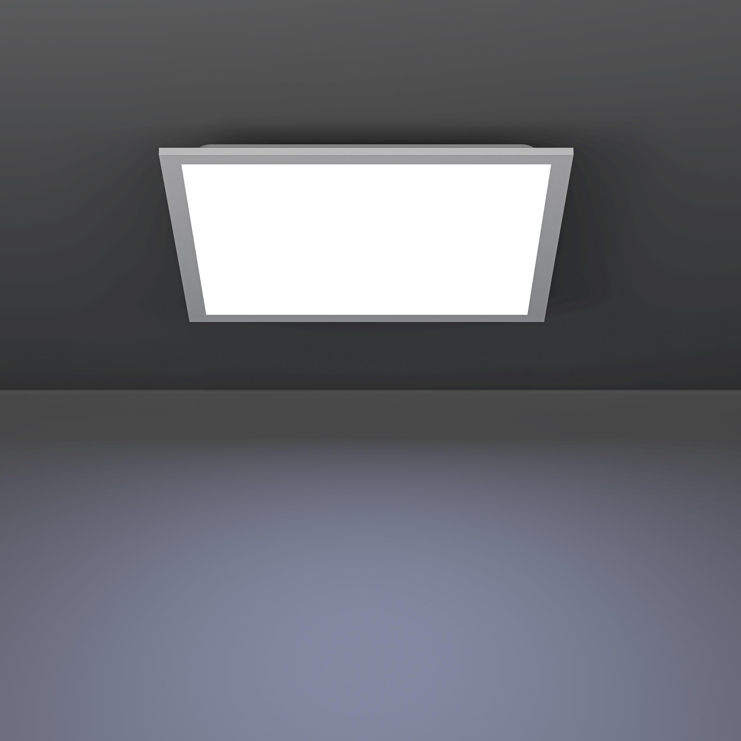 Eglo Plafonnier LED Moradillo, lampe de plafond avec dip switch, panneau | plat en métal et plastique blanc, éclairage blanc chaud, blanc neutre, blanc froid, luminaire 40 x 40 cm