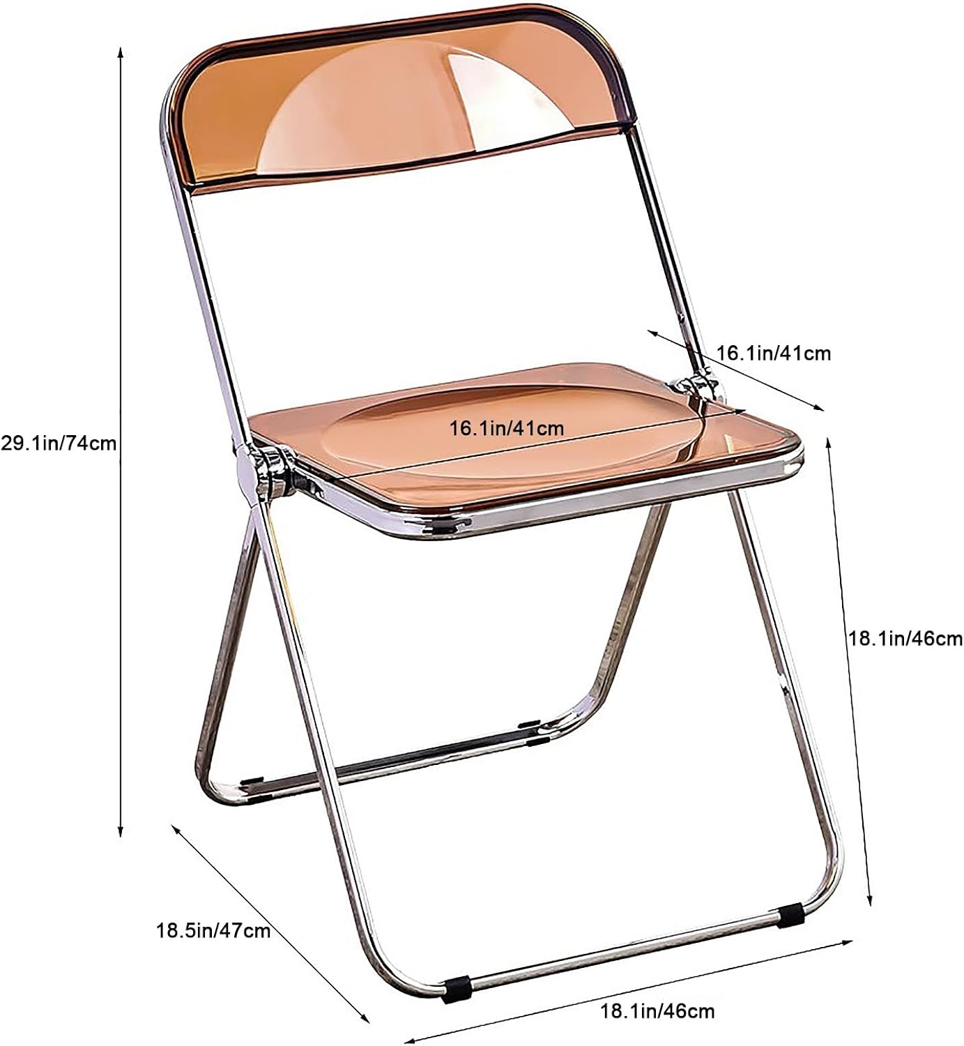 WHYATT Folding Chair, Outdoor Folding Chairs, Crystal Clear Chair, Event Chair, Foldable Clear Acrylic Folding Chair for Indoor and Outdoor (Color : White, Size : Four handfuls)