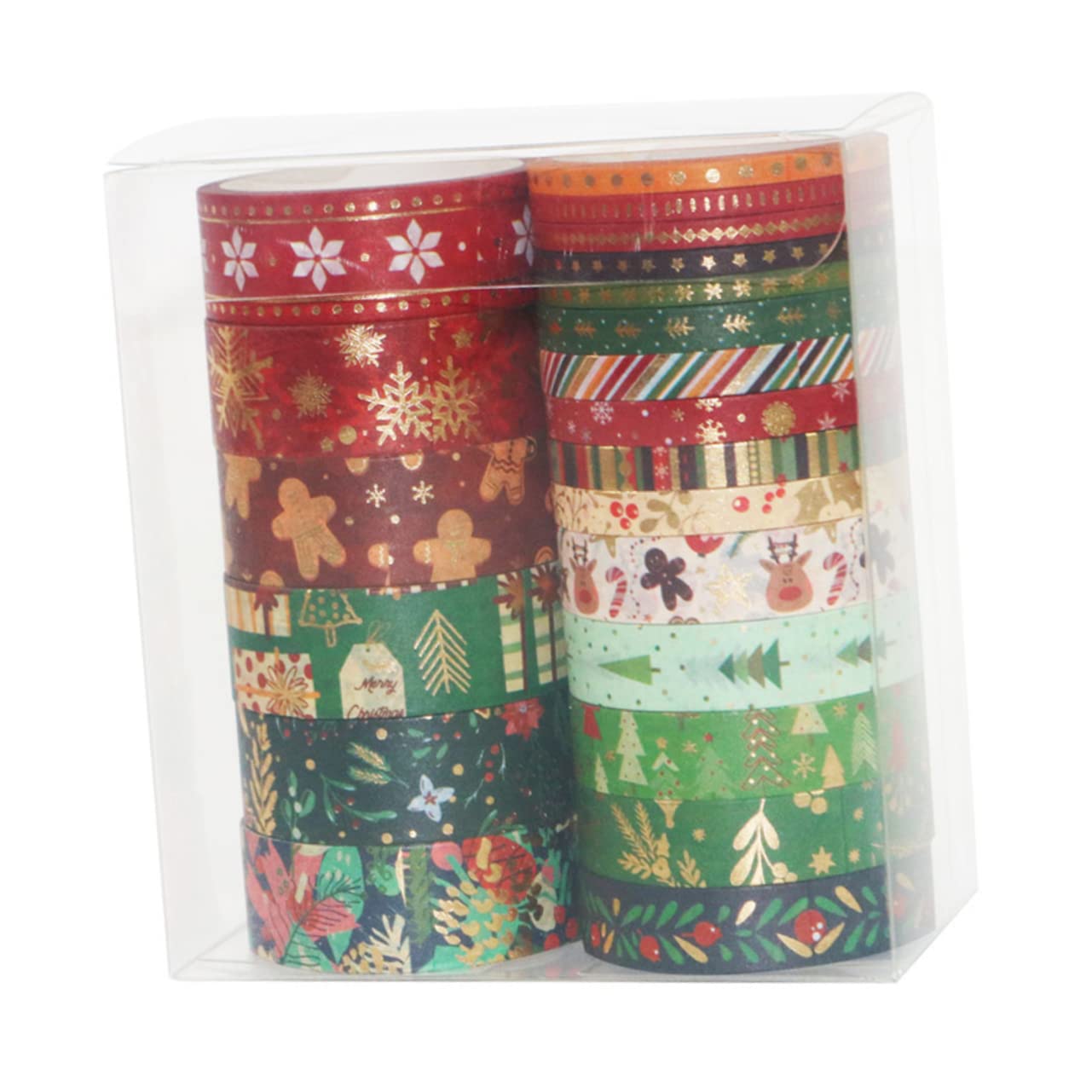 SEWACC 63rollos Cintas Washi Navideñas para Manualidades Decoración Patrones De Navidad para Tarjetas y Atmosfera Festiva