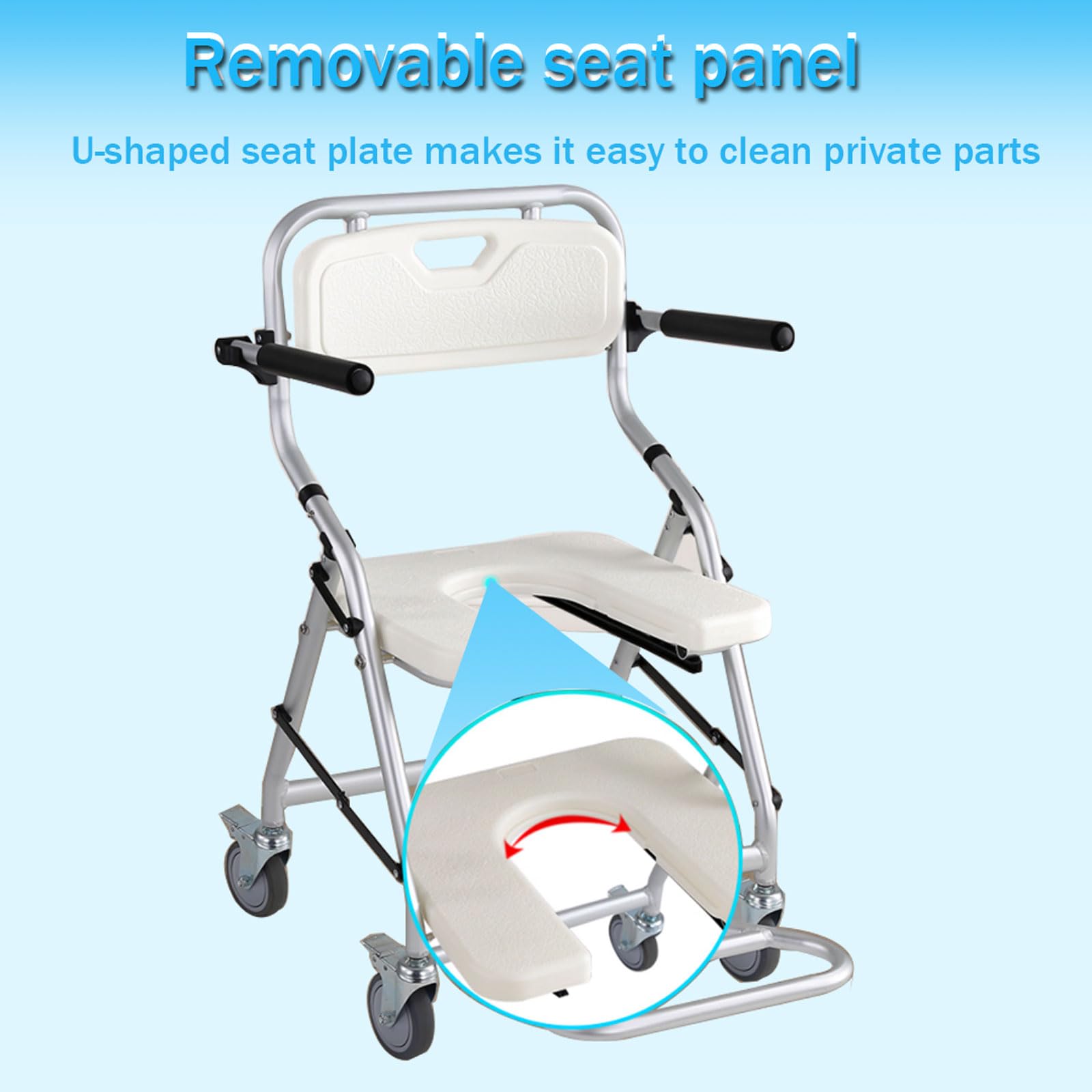 Silla de Ducha con Ruedas para Personas Mayores
